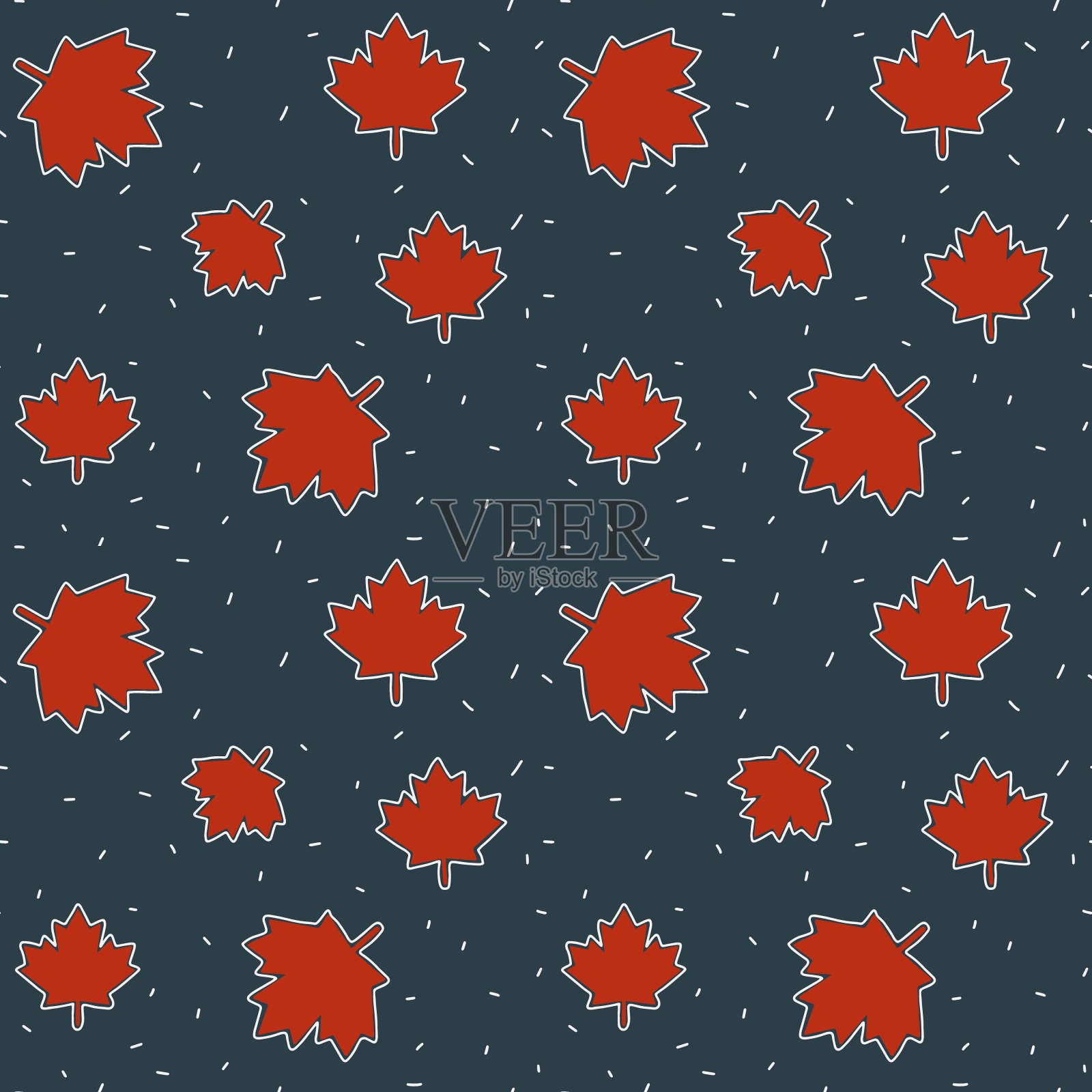 无缝图案的枫叶。插画图片素材