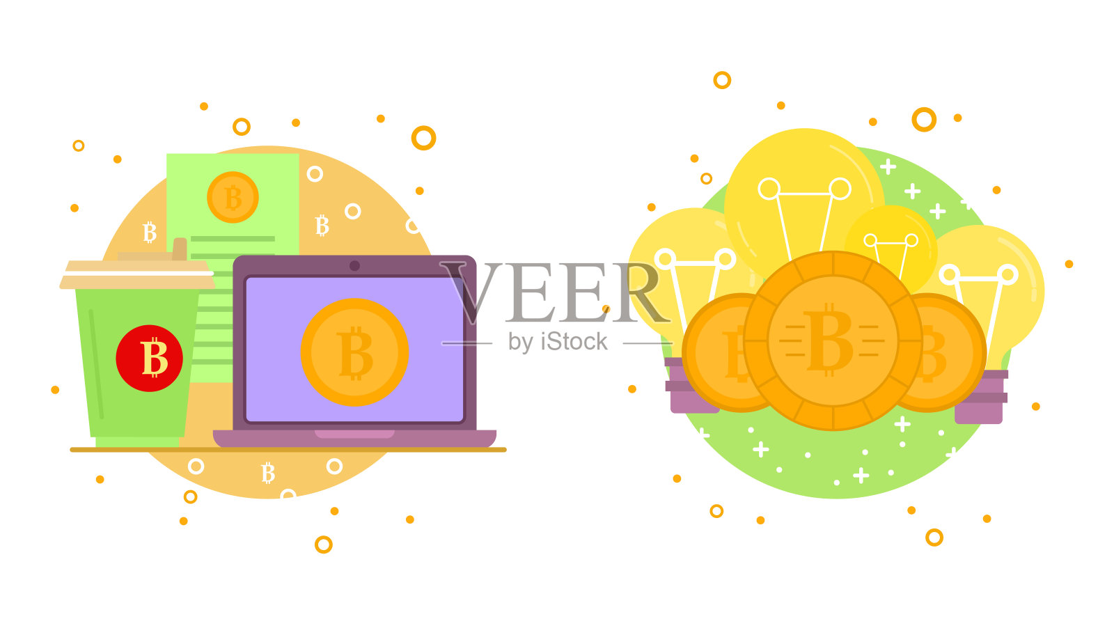 加密货币流程和挖掘插画图片素材