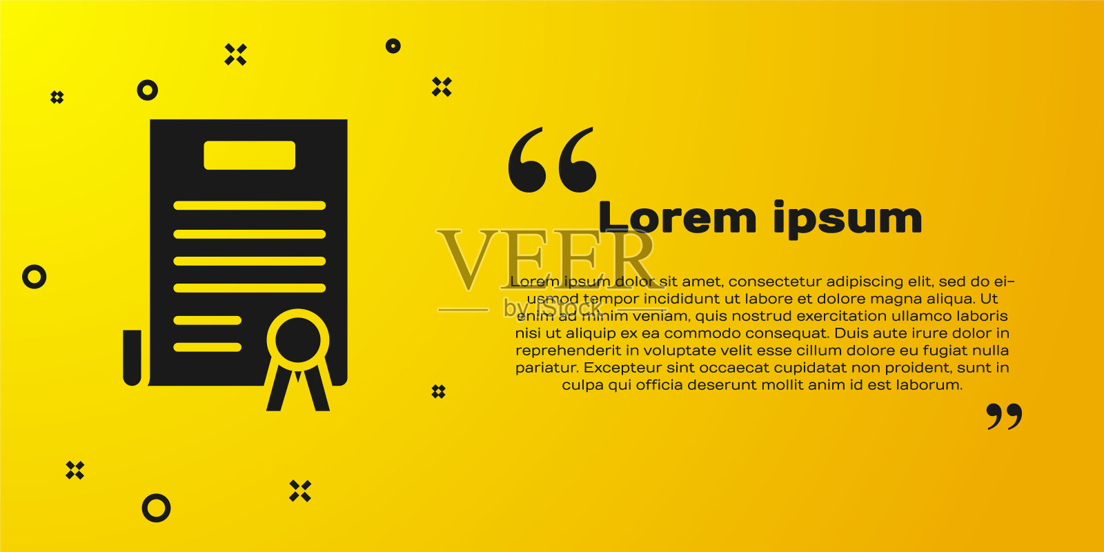 黑色独立宣言图标孤立在黄色背景上。矢量图插画图片素材