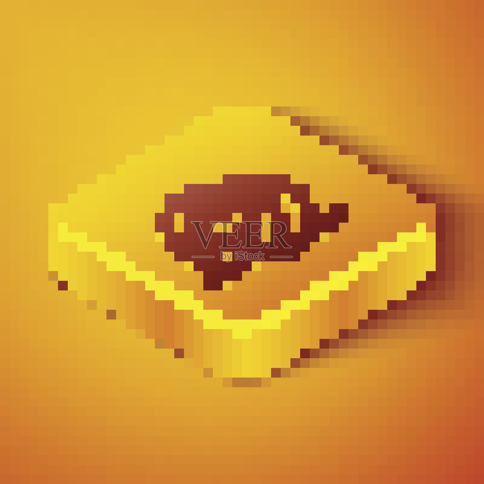 与医生图标对话的等距线隔离在橙色背景上。医生和病人的对话。医疗卫生服务咨询。黄色正方形按钮。矢量图插画图片素材