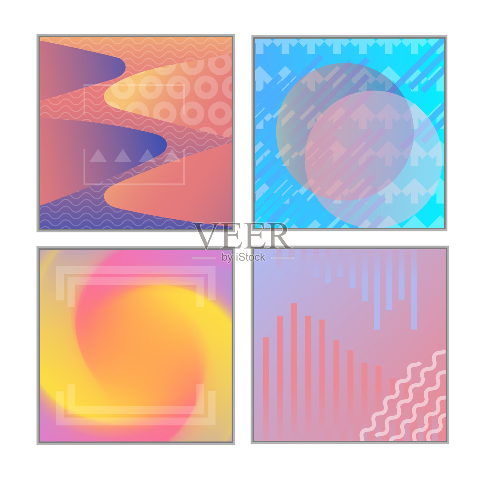 充满活力的渐变背景集插画图片素材