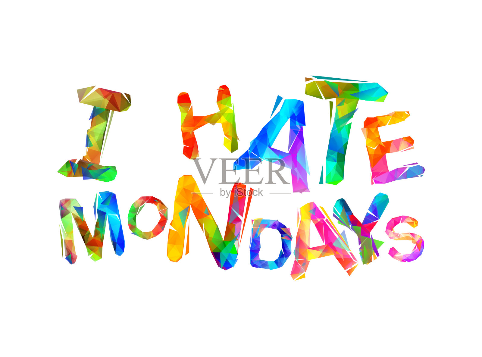 我讨厌星期一。矢量三角形的信件插画图片素材