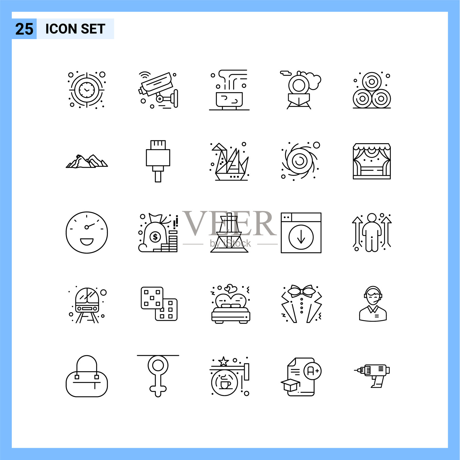 25图标线条样式创意轮廓符号图标素材