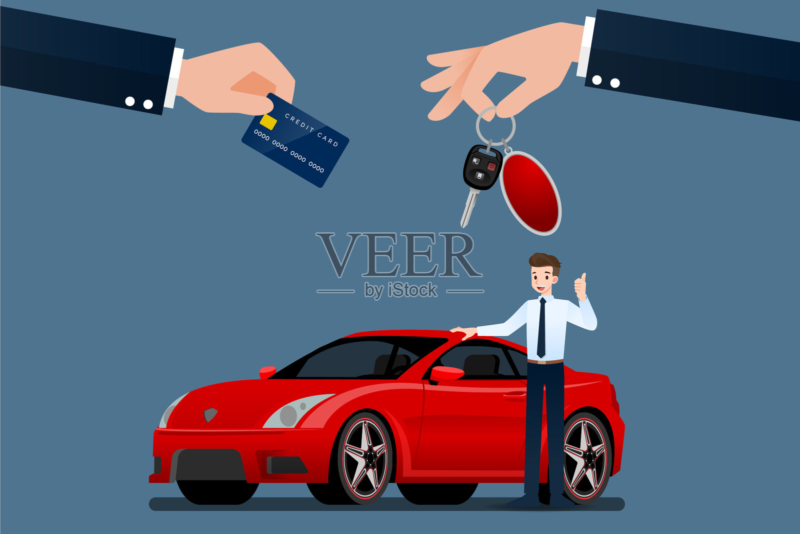 汽车经销商以交换的方式出售租金插画图片素材