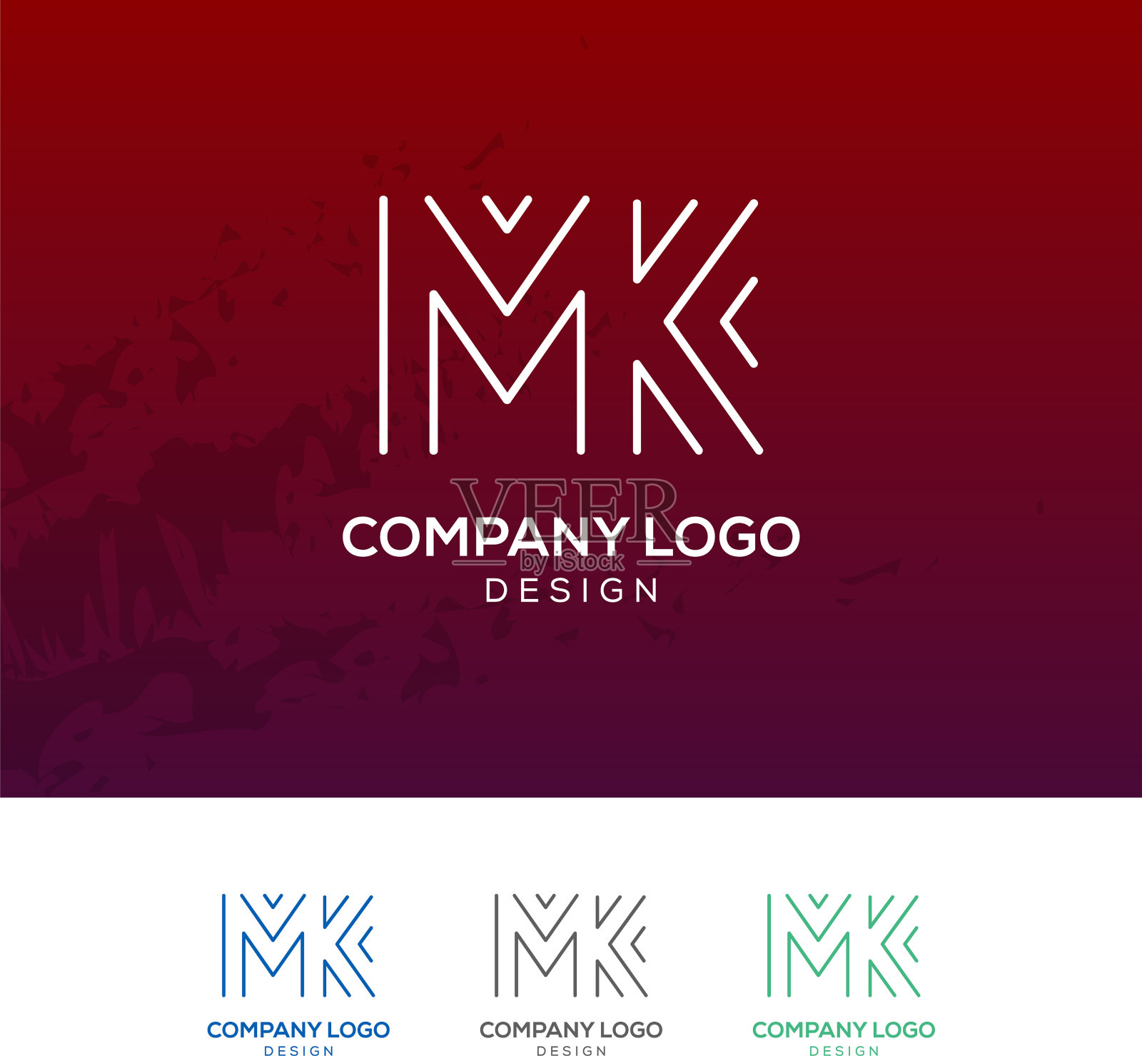 Mk企业标识设计模板插画图片素材