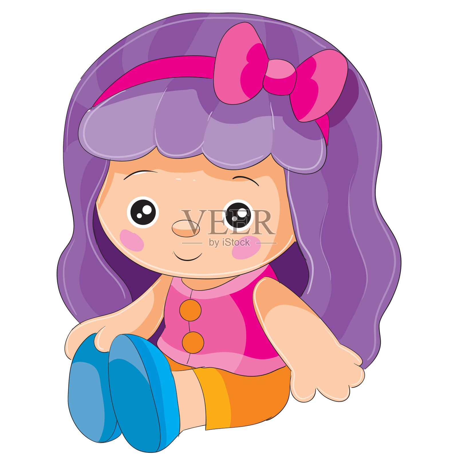 洋娃娃坐着，等着有人和他一起玩设计元素图片