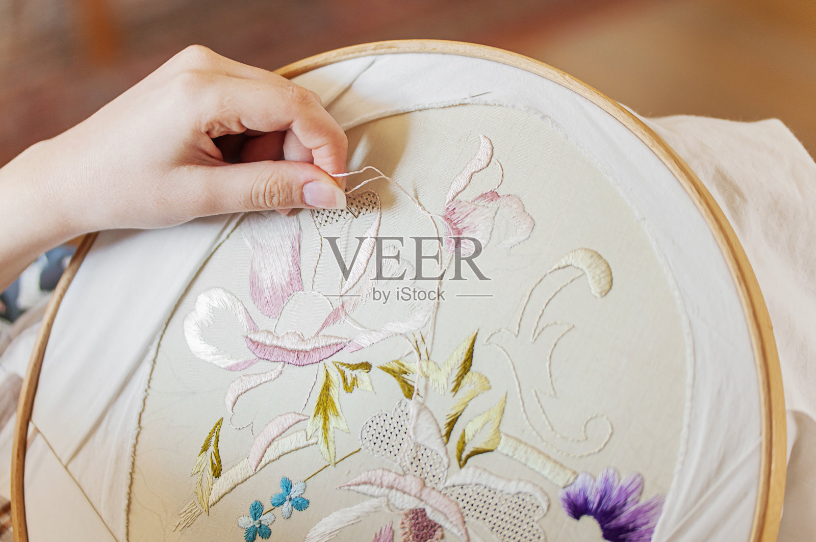 刺绣和十字绣配件照片摄影图片