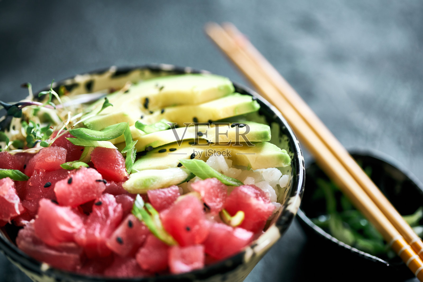 金枪鱼戳照片摄影图片