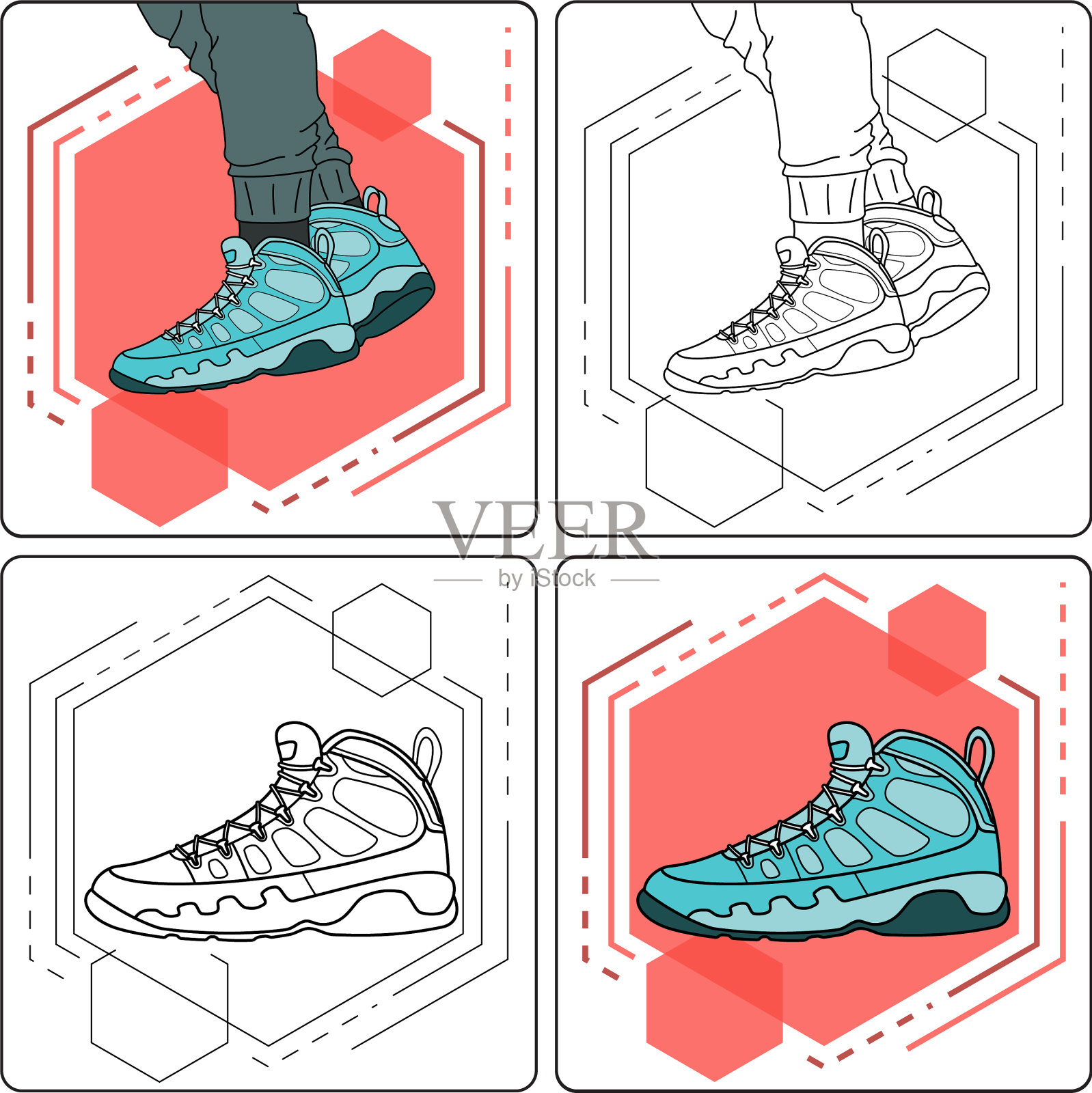 水靴容易编辑插画图片素材