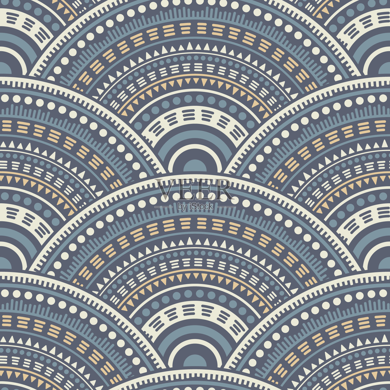 民族圆形成无缝几何图案。插画图片素材