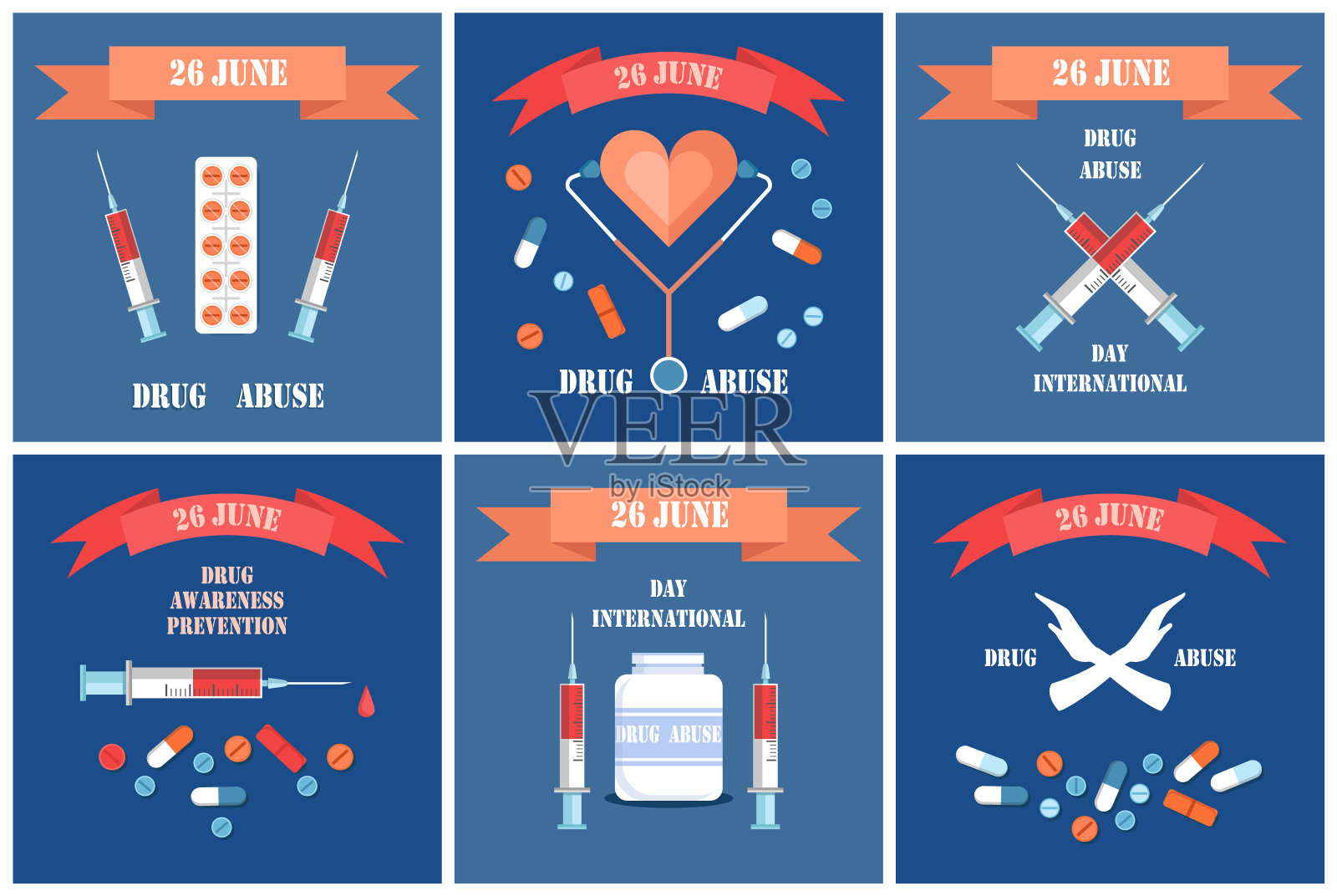 6月26日国际禁毒日宣传插画图片素材