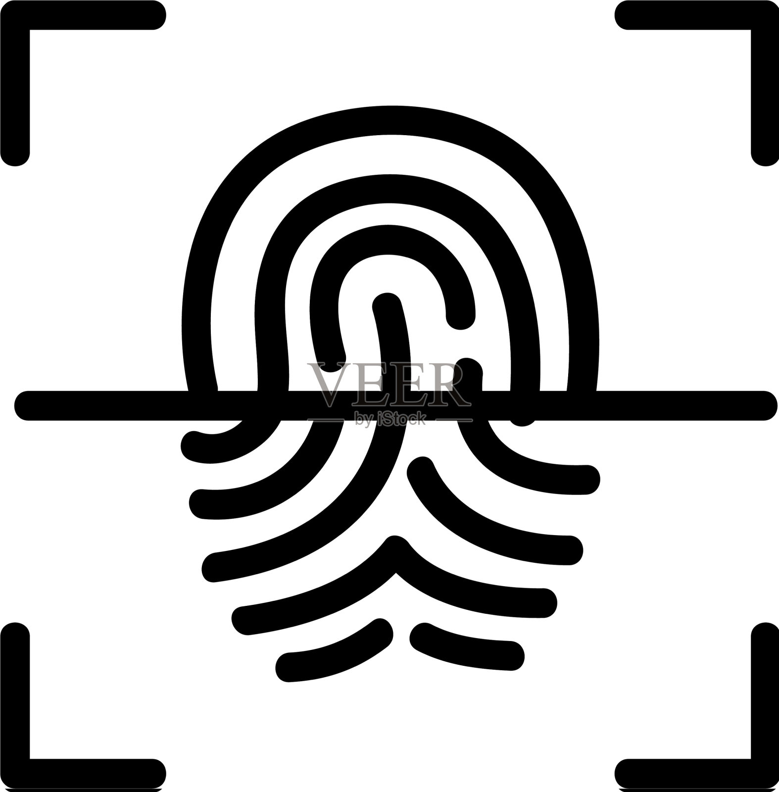 扫描仪压印手指图标隔离插画图片素材