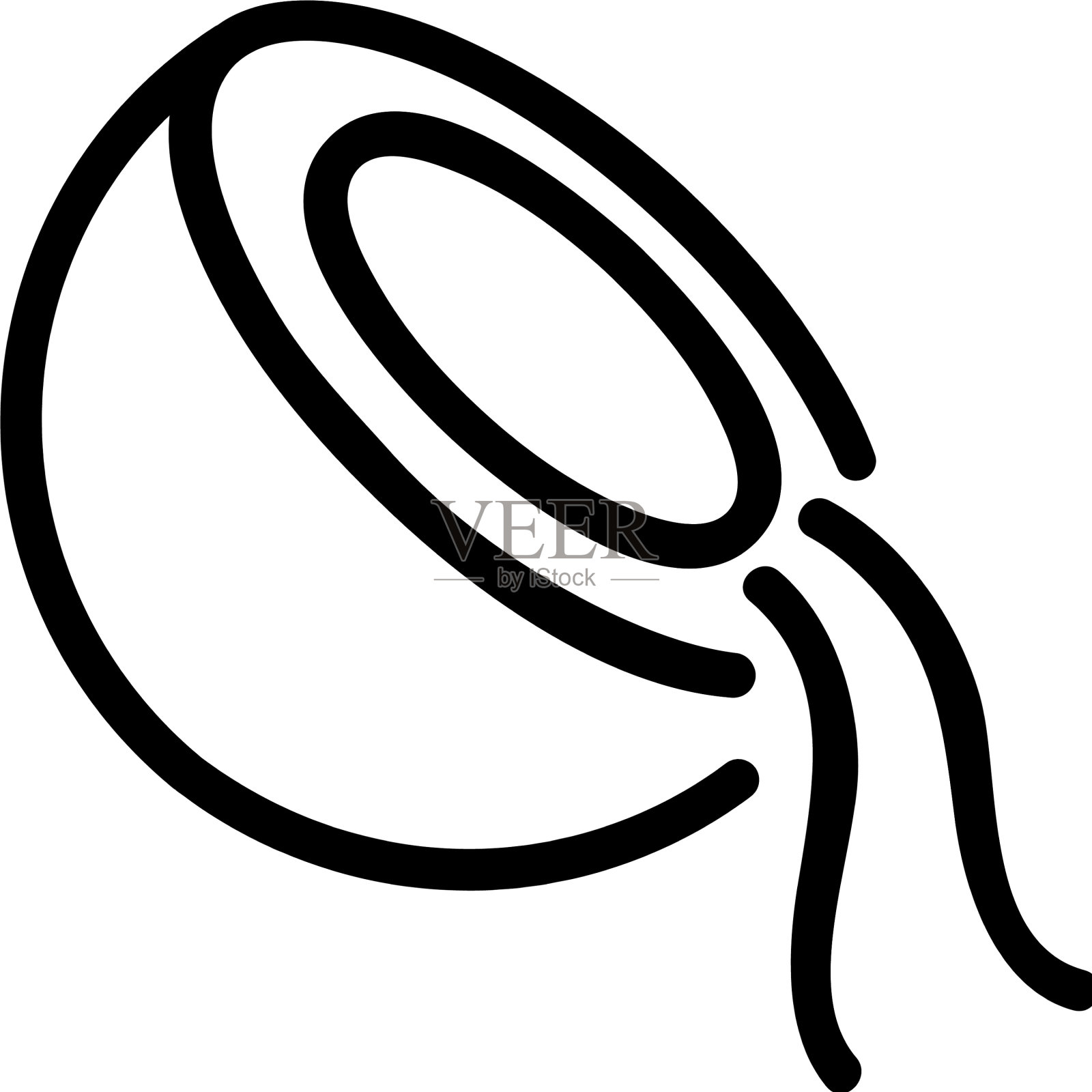 椰子图标孤立轮廓符号设计元素图片