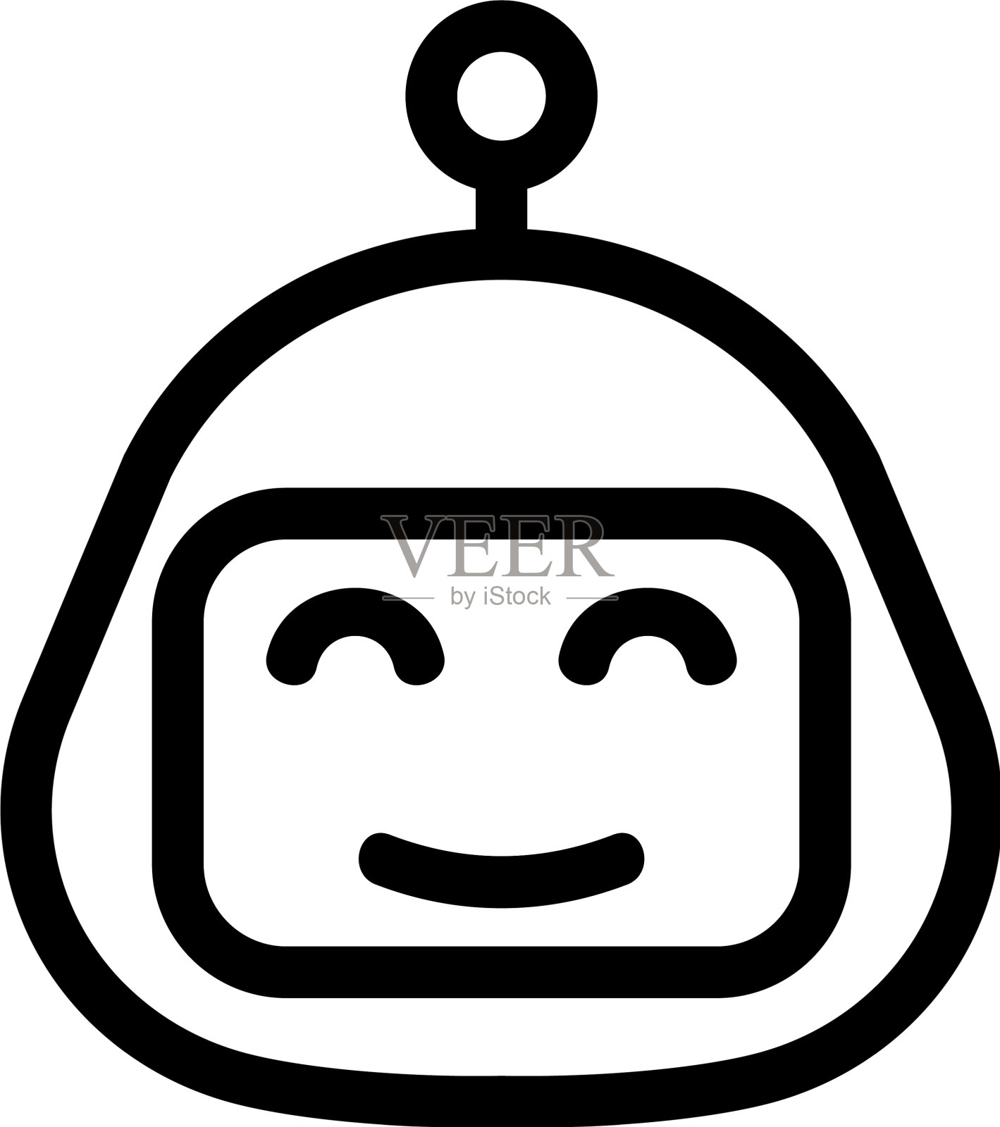 聊天机器人图标孤立轮廓符号设计元素图片