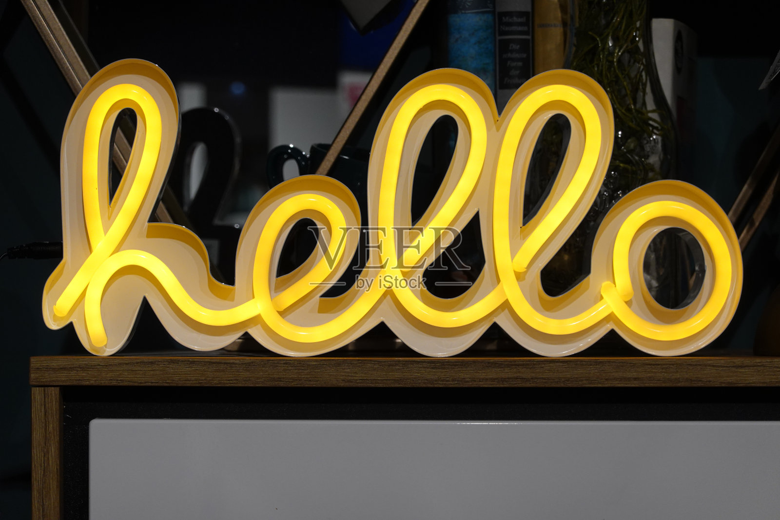 你好-霓虹灯照片摄影图片