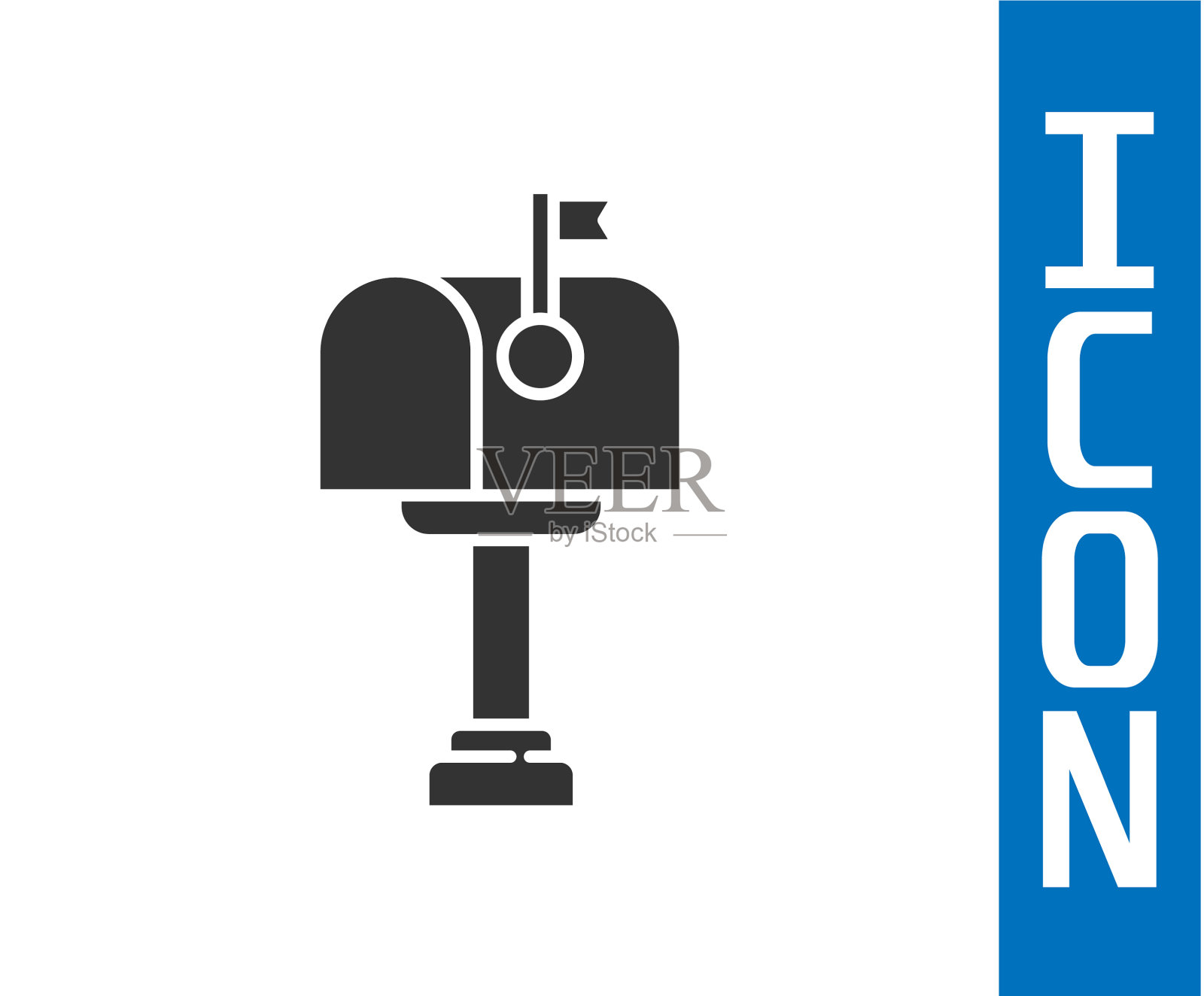 灰色邮箱图标孤立在白色背景插画图片素材