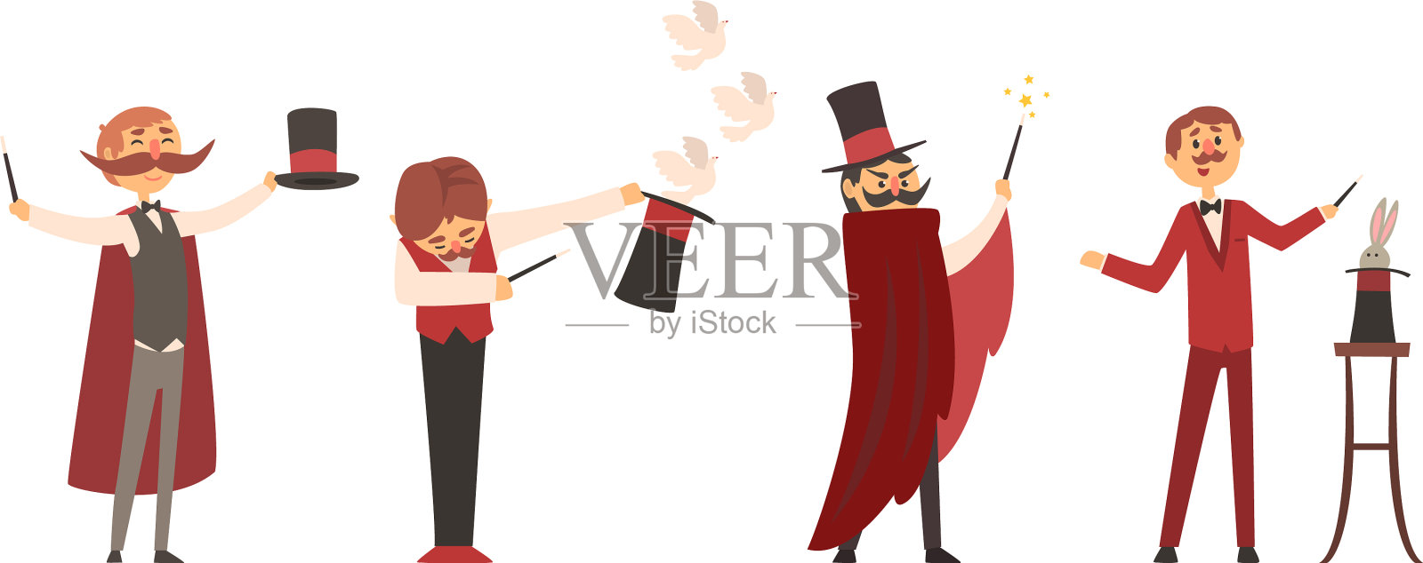 收集魔术师角色表演插画图片素材