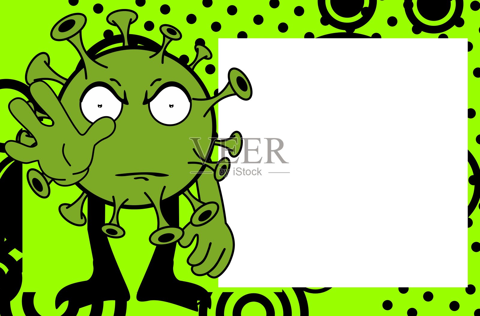 新冠病毒卡通人物表达背景插画图片素材