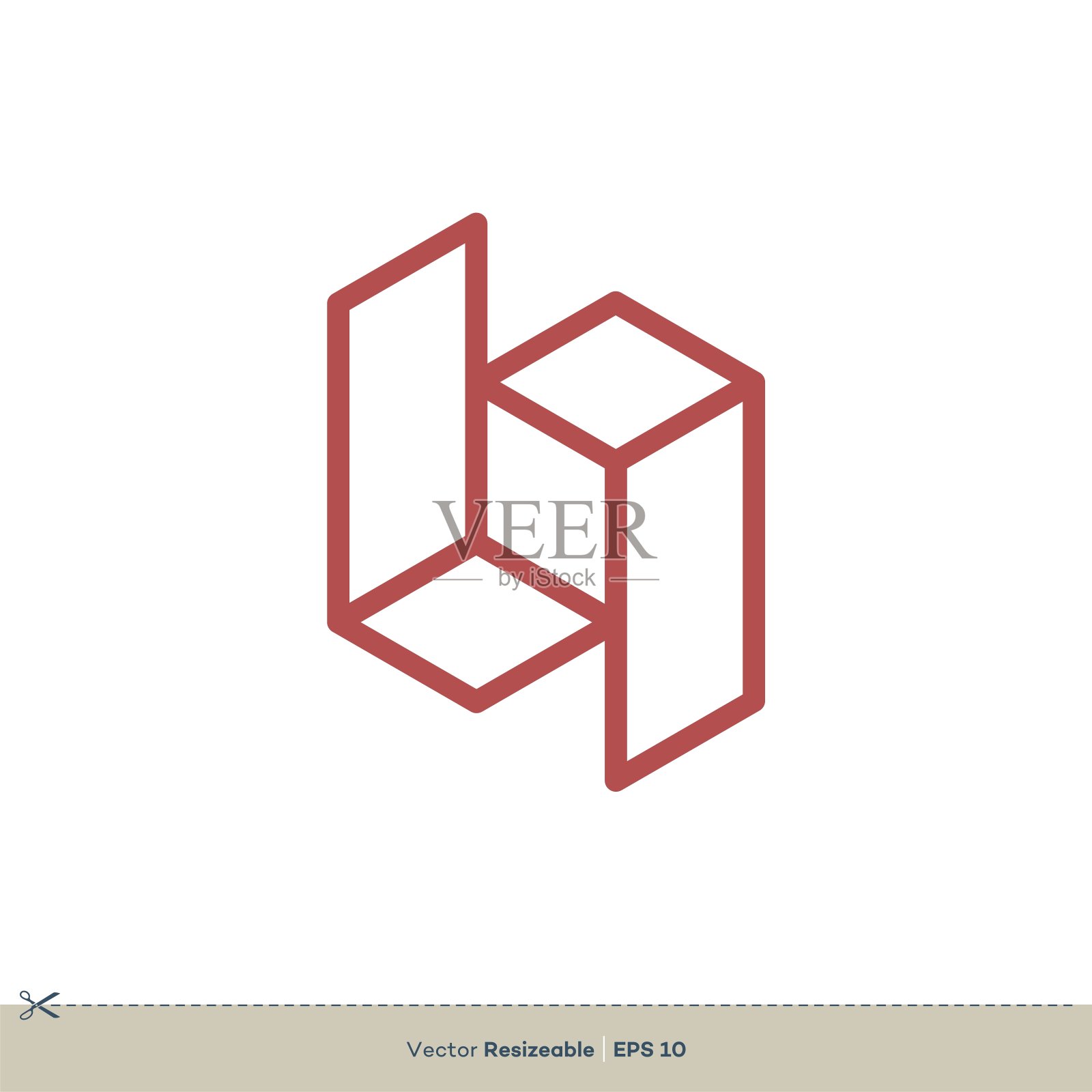 抽象盒子包装图标矢量标志模板插图设计。向量EPS 10。插画图片素材