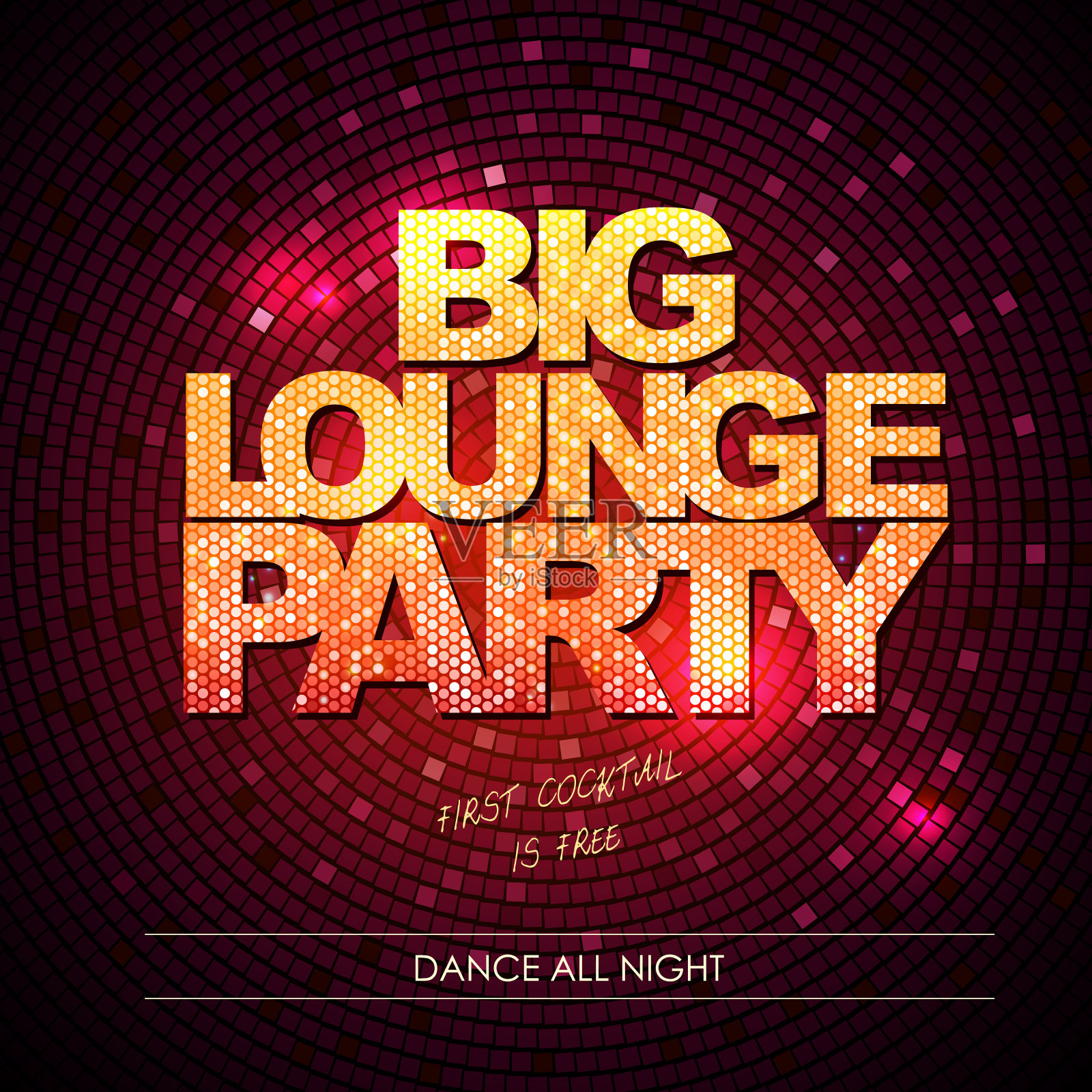 排版迪斯科背景。大休息室党插画图片素材