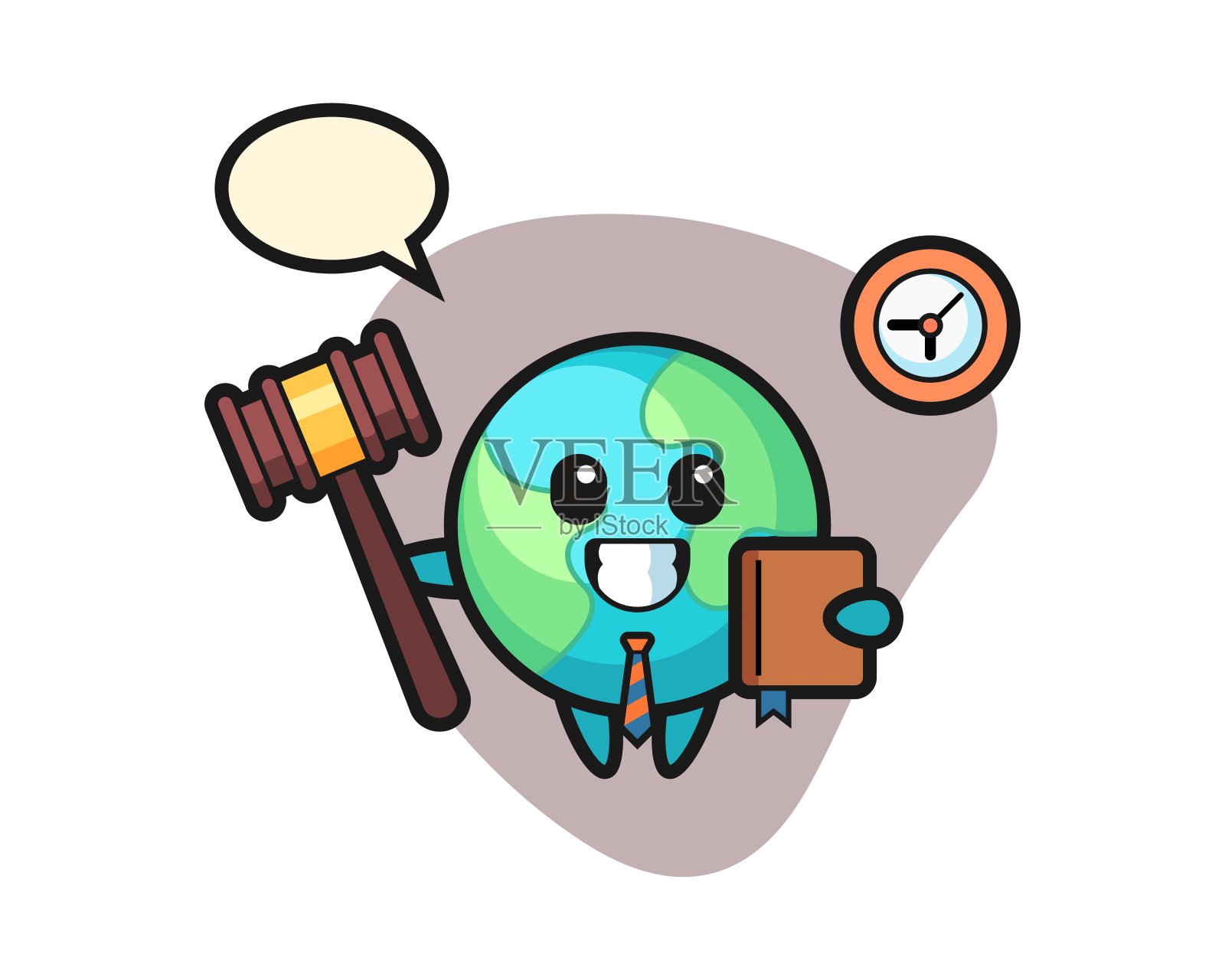 地球卡通作为裁判插画图片素材