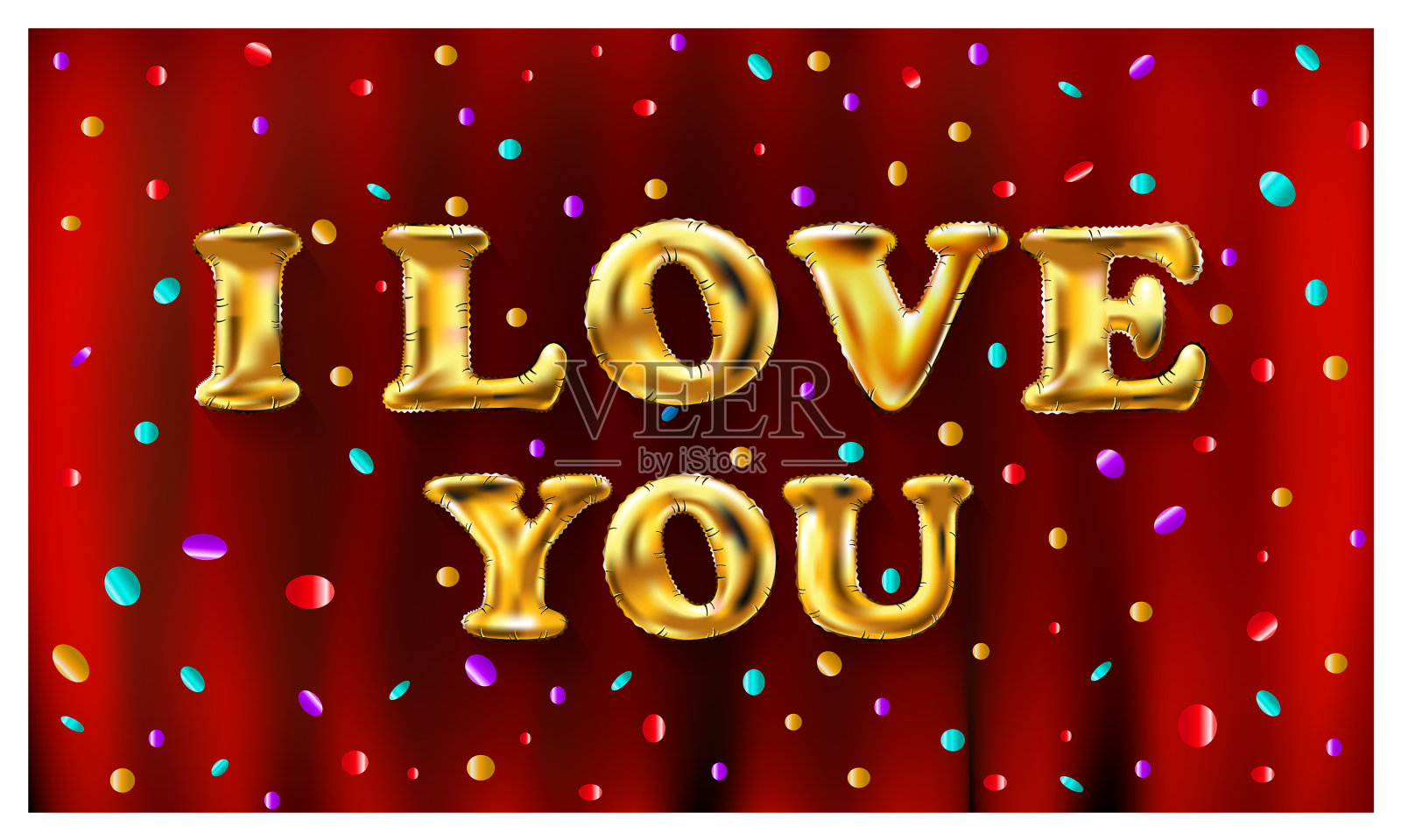 气球我爱你现实的情人宣言插画图片素材