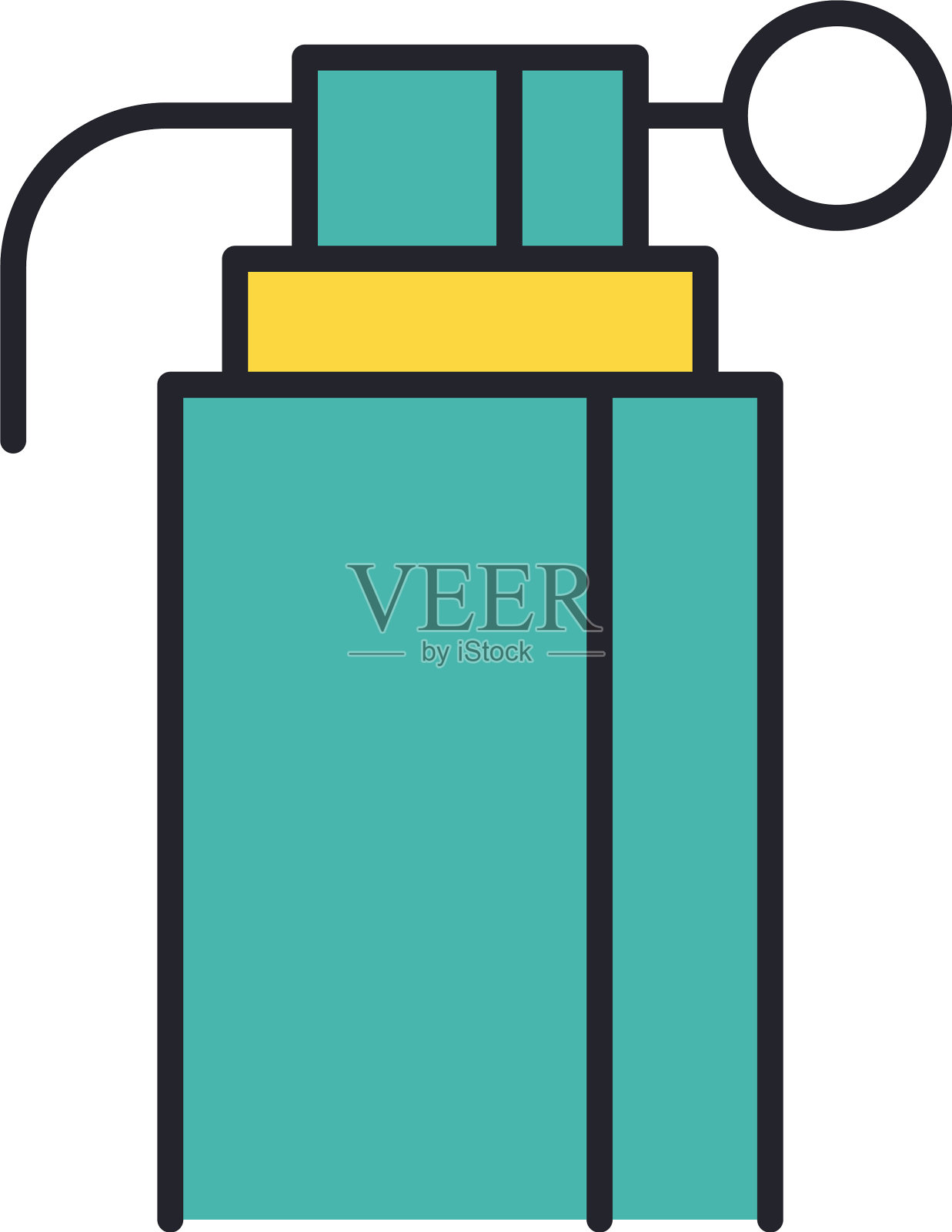 烟幕弹军事力量线和填充样式图标插画图片素材