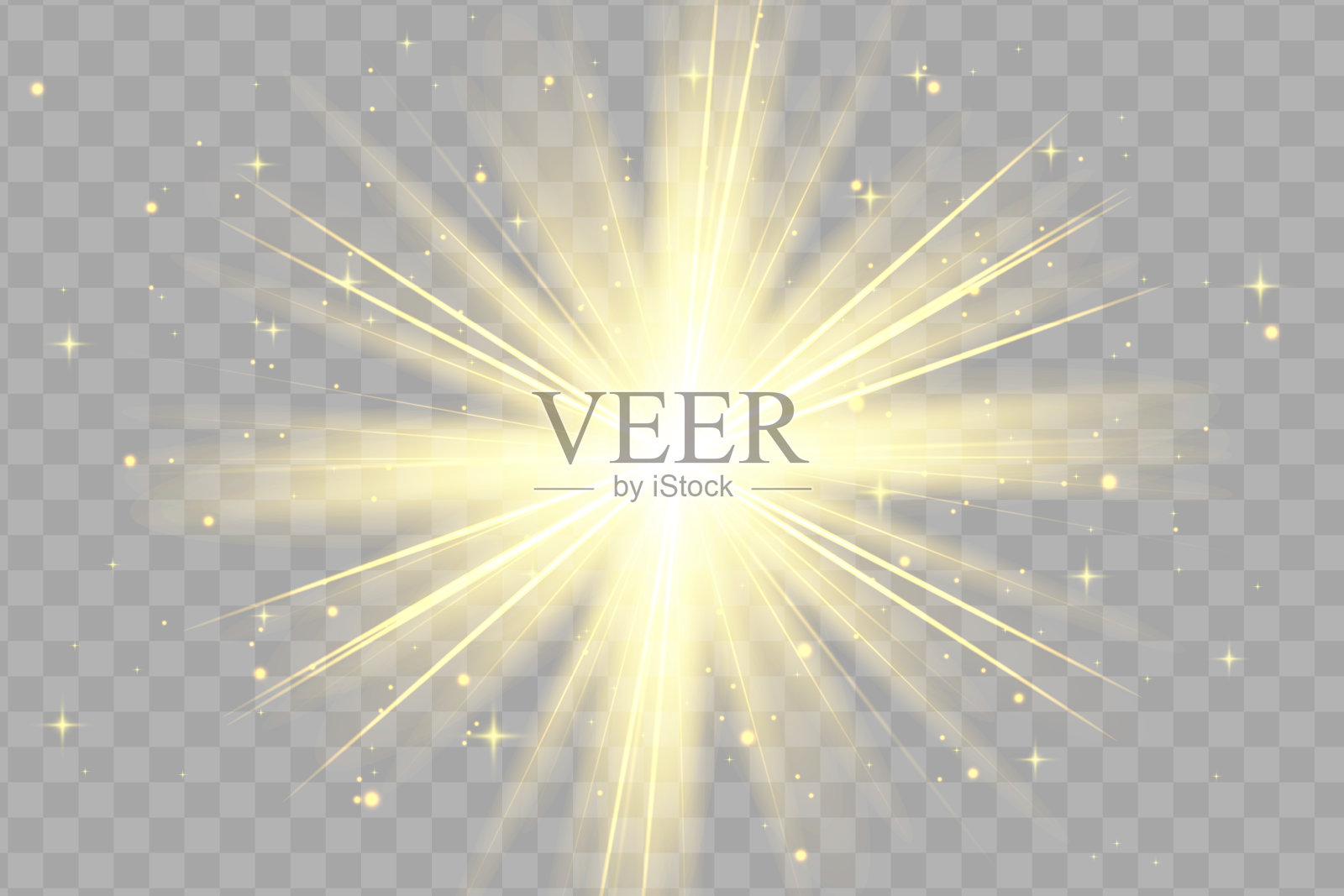 发光孤立的黄色光效果，镜头光晕插画图片素材