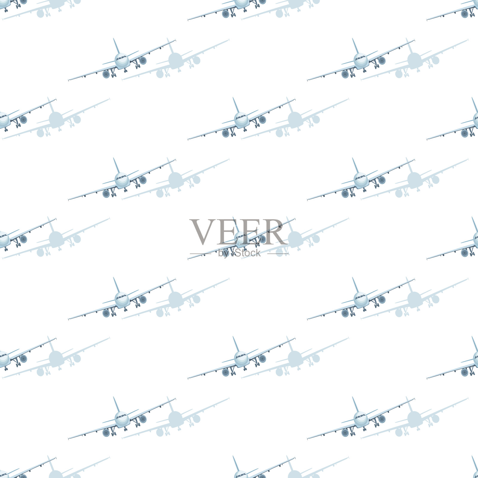 飞机模式。飞机的矢量平面插图，飞机飞行的视图。男士纺织品设计插画图片素材