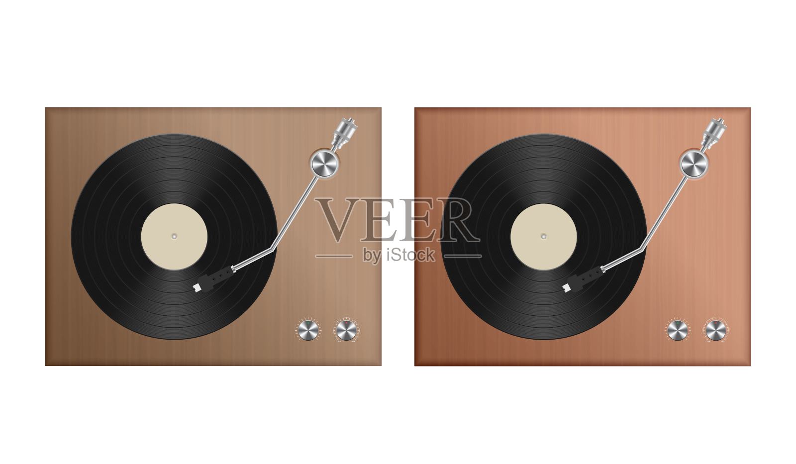 复古唱片播放器矢量插图孤立在白色插画图片素材