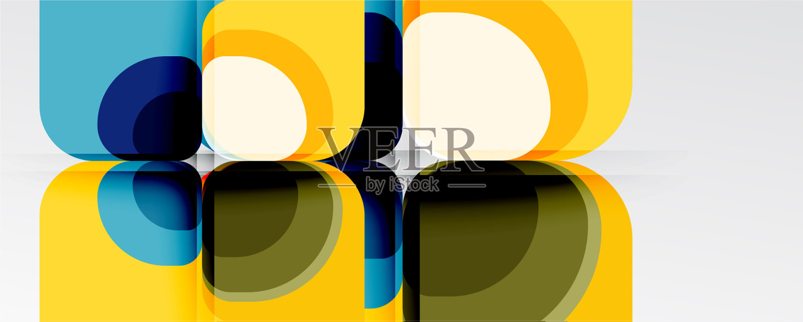 抽象背景-几何剪纸设计插画图片素材