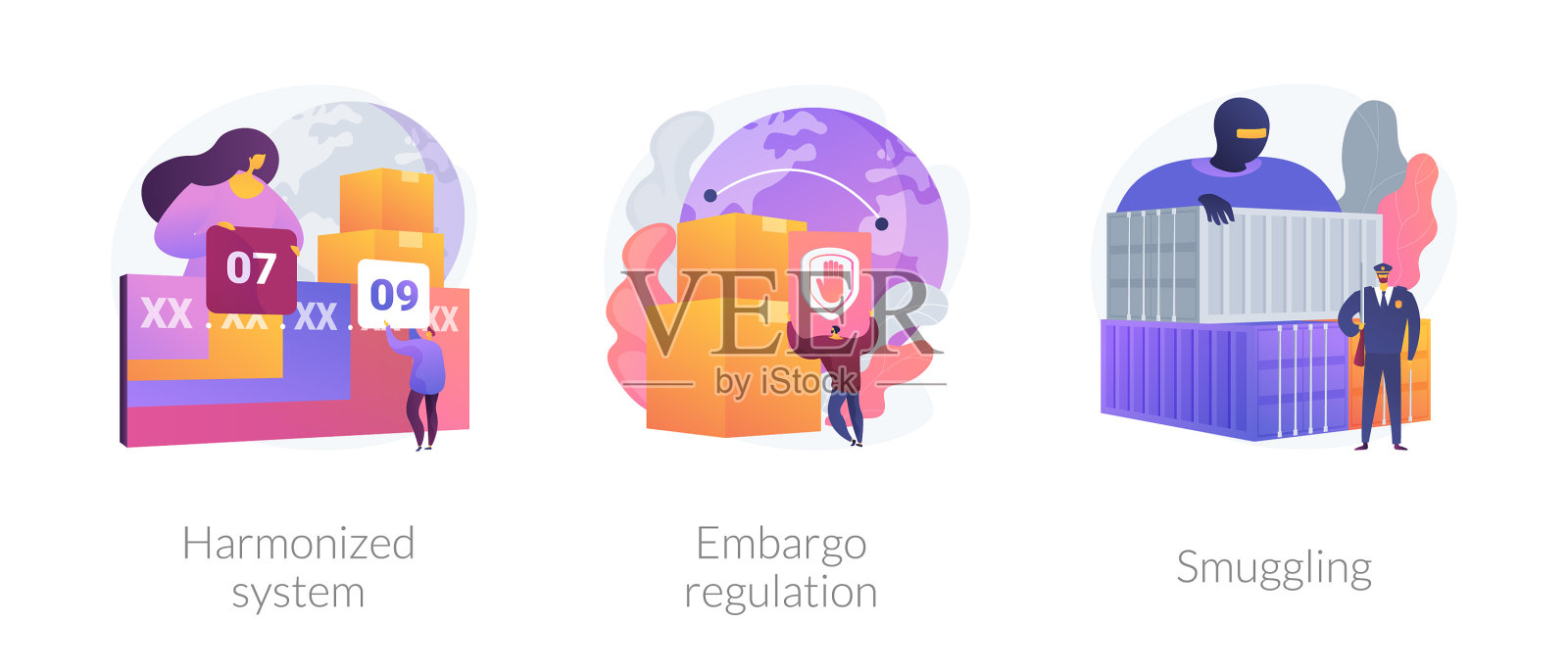 商品交易限制了概念隐喻插画图片素材