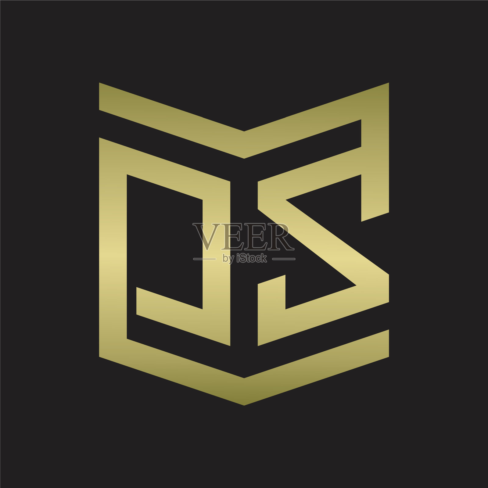 奥兹标志，会徽字母与盾风格设计插画图片素材