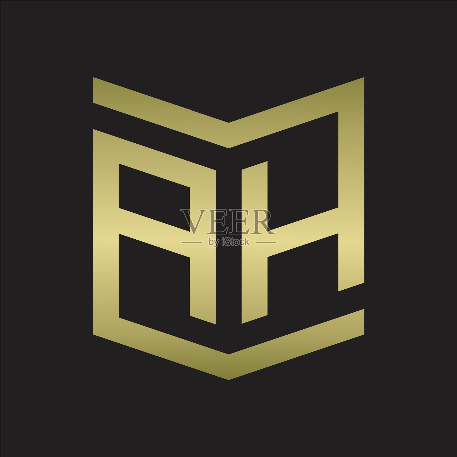 徽标啊，会徽图案与盾形风格设计插画图片素材