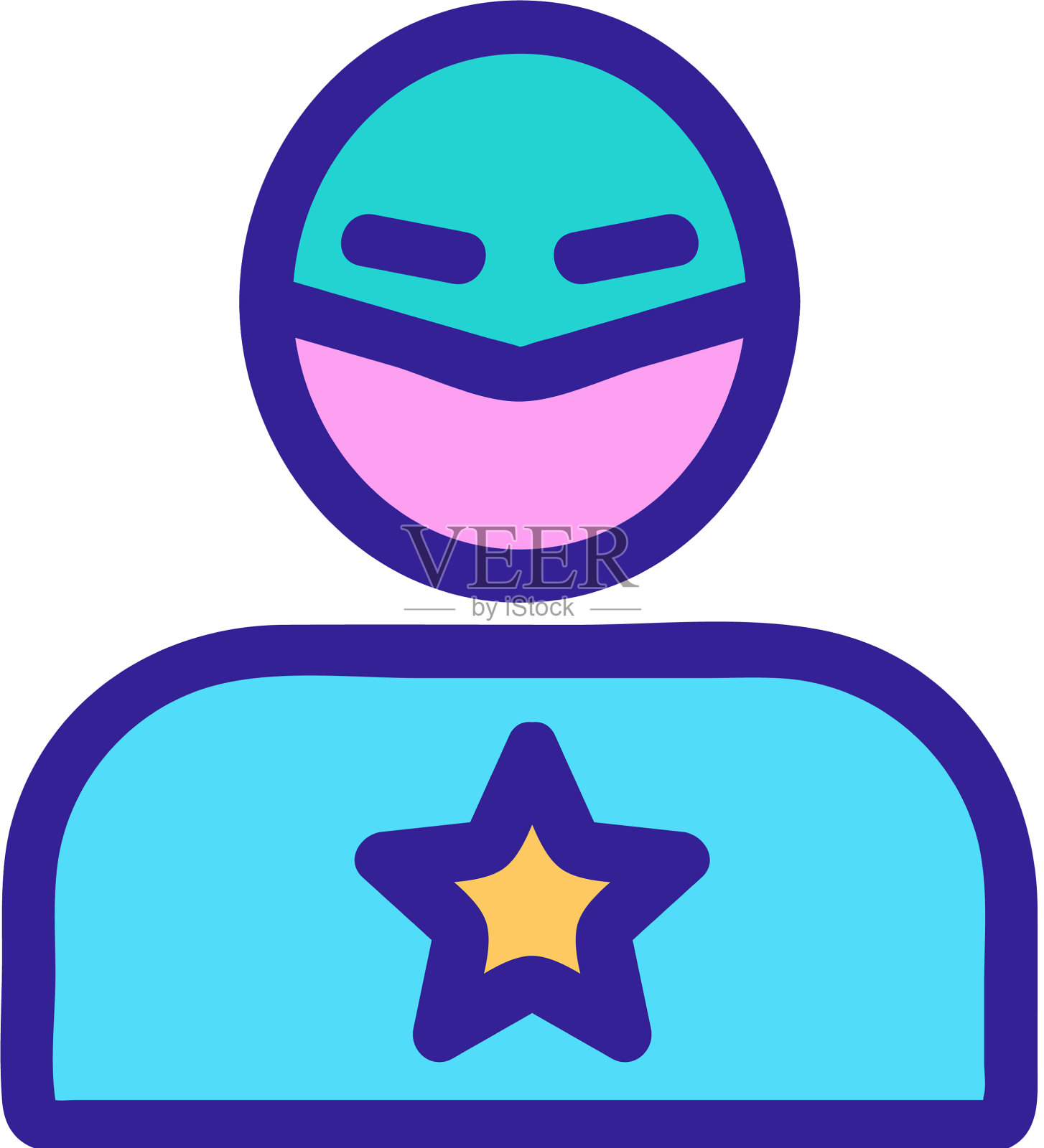 超级英雄图标孤立轮廓符号设计元素图片