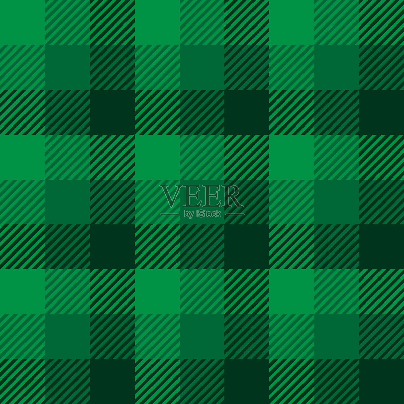伐木工人格子图案在绿色的颜色圣徒插画图片素材
