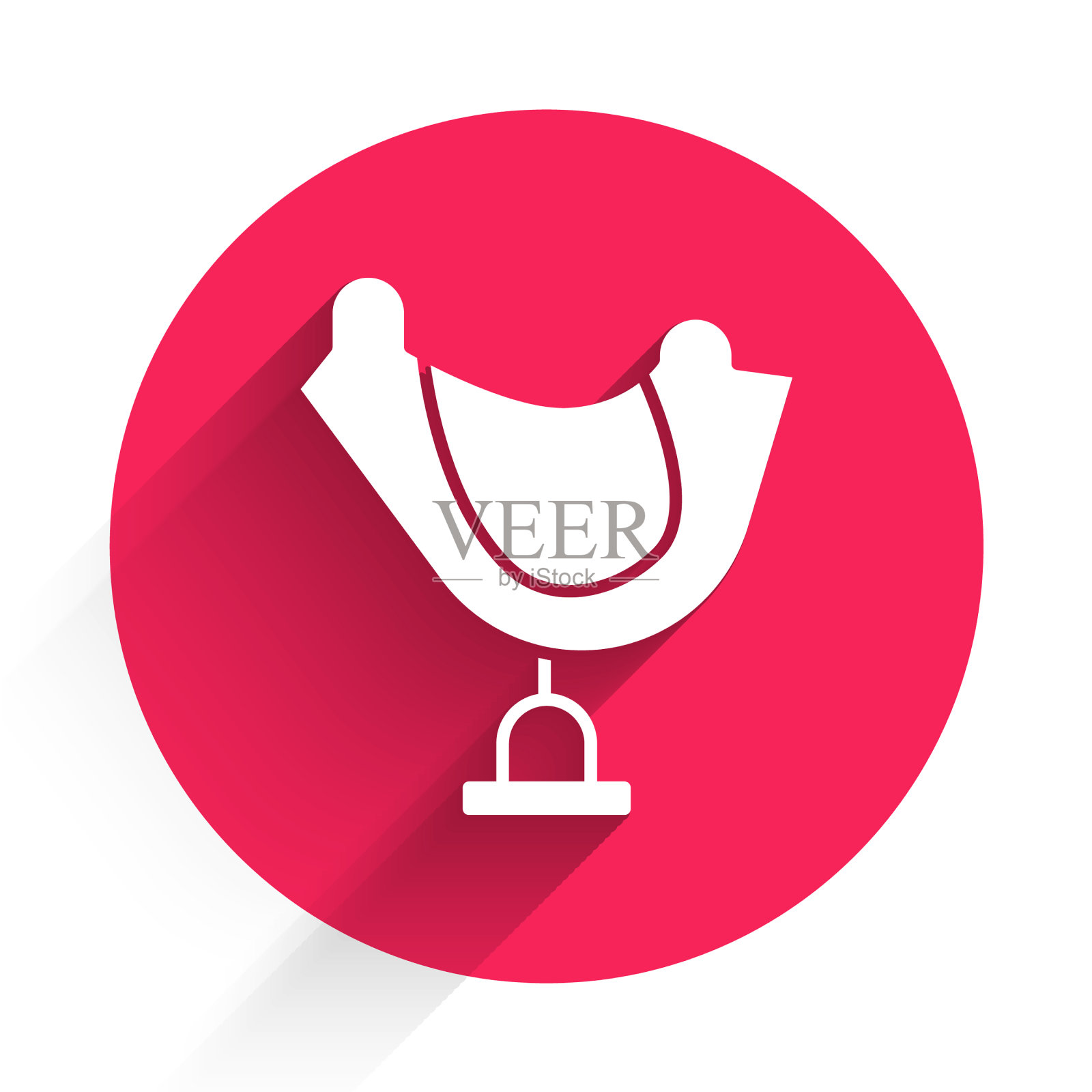 白色狂野西部马鞍图标孤立与长插画图片素材