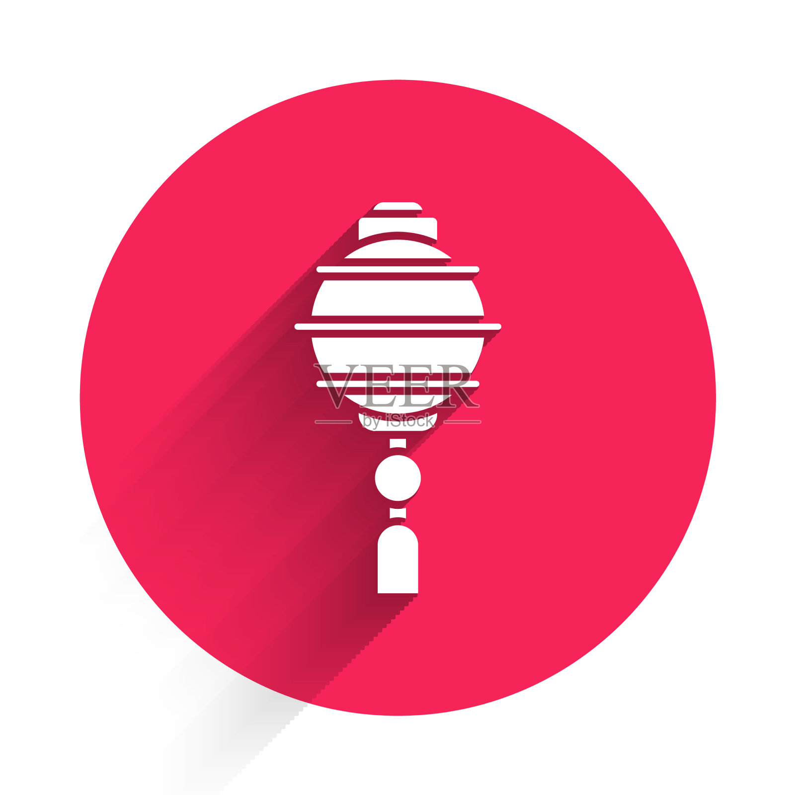 白色中国纸灯笼图标孤立与插画图片素材