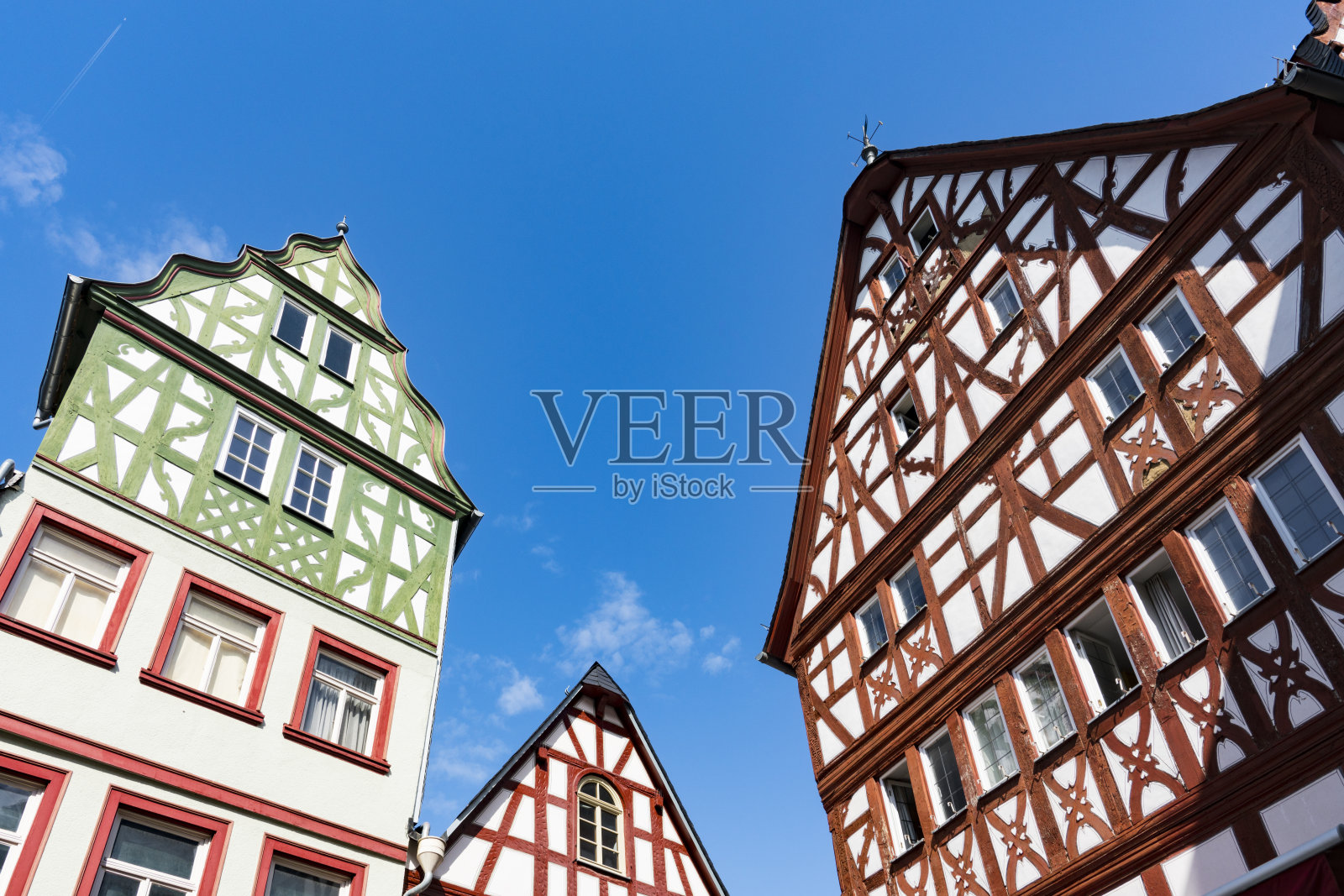 德国林堡和德拉恩的彩色半木房子照片摄影图片