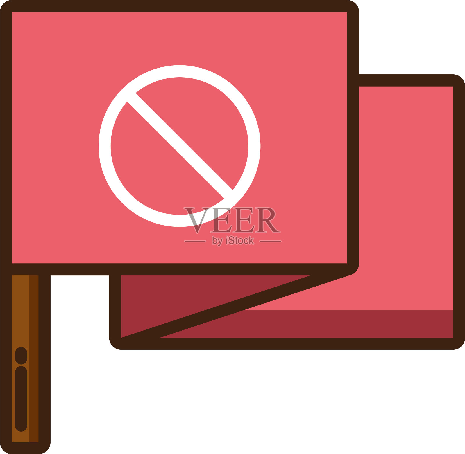 禁止的旗帜图标填充风格和丰富多彩的图标素材