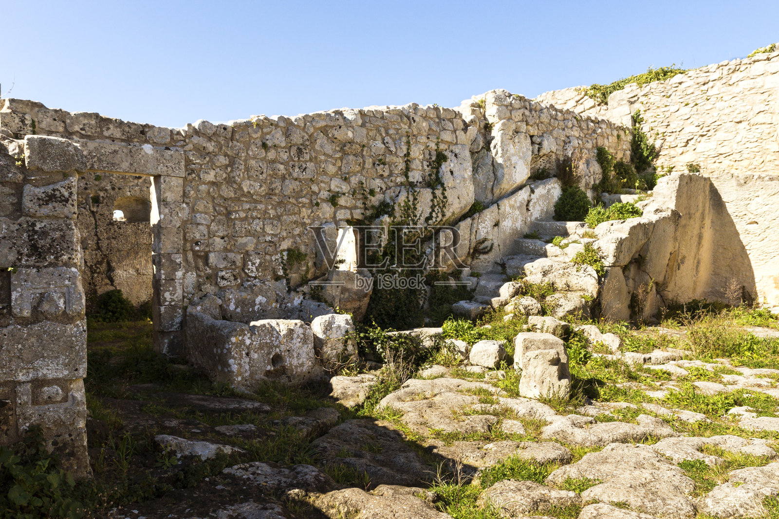 意大利锡拉丘兹省Palazzolo Acreide中世纪城堡遗址。(第二部分)照片摄影图片