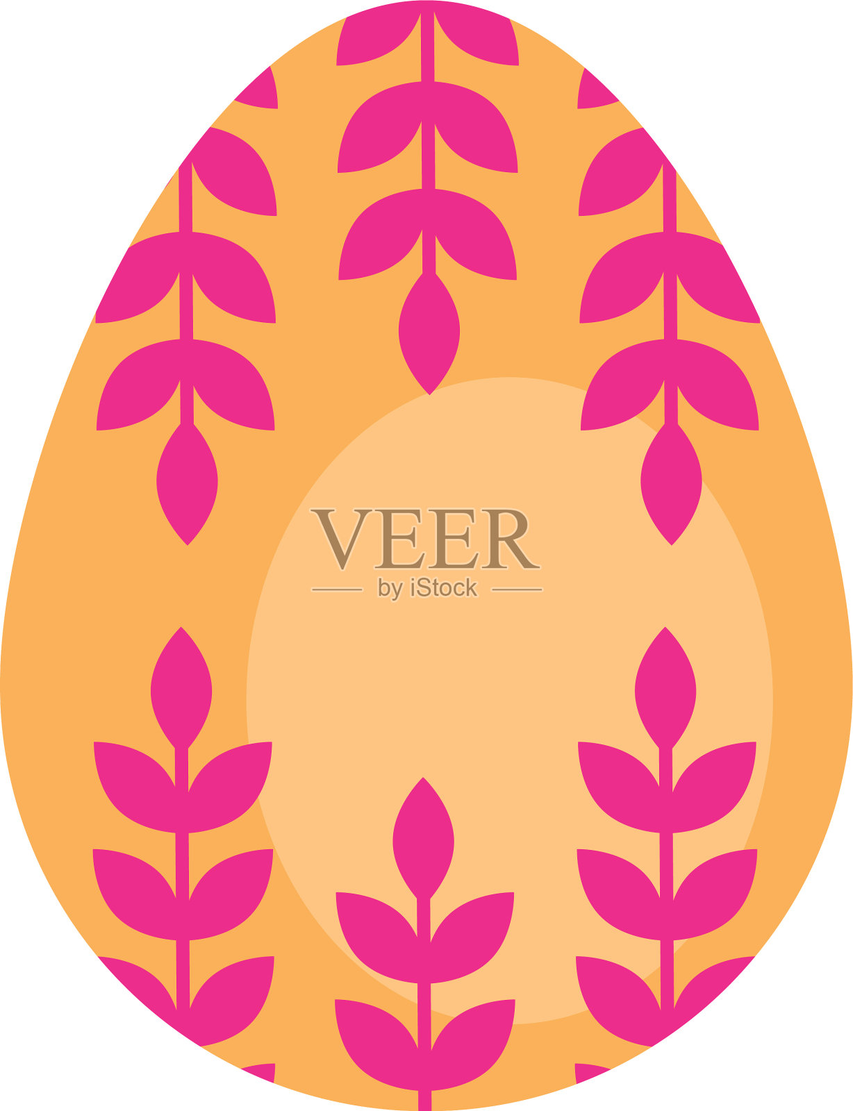 复活节彩蛋用叶子画平风格设计元素图片