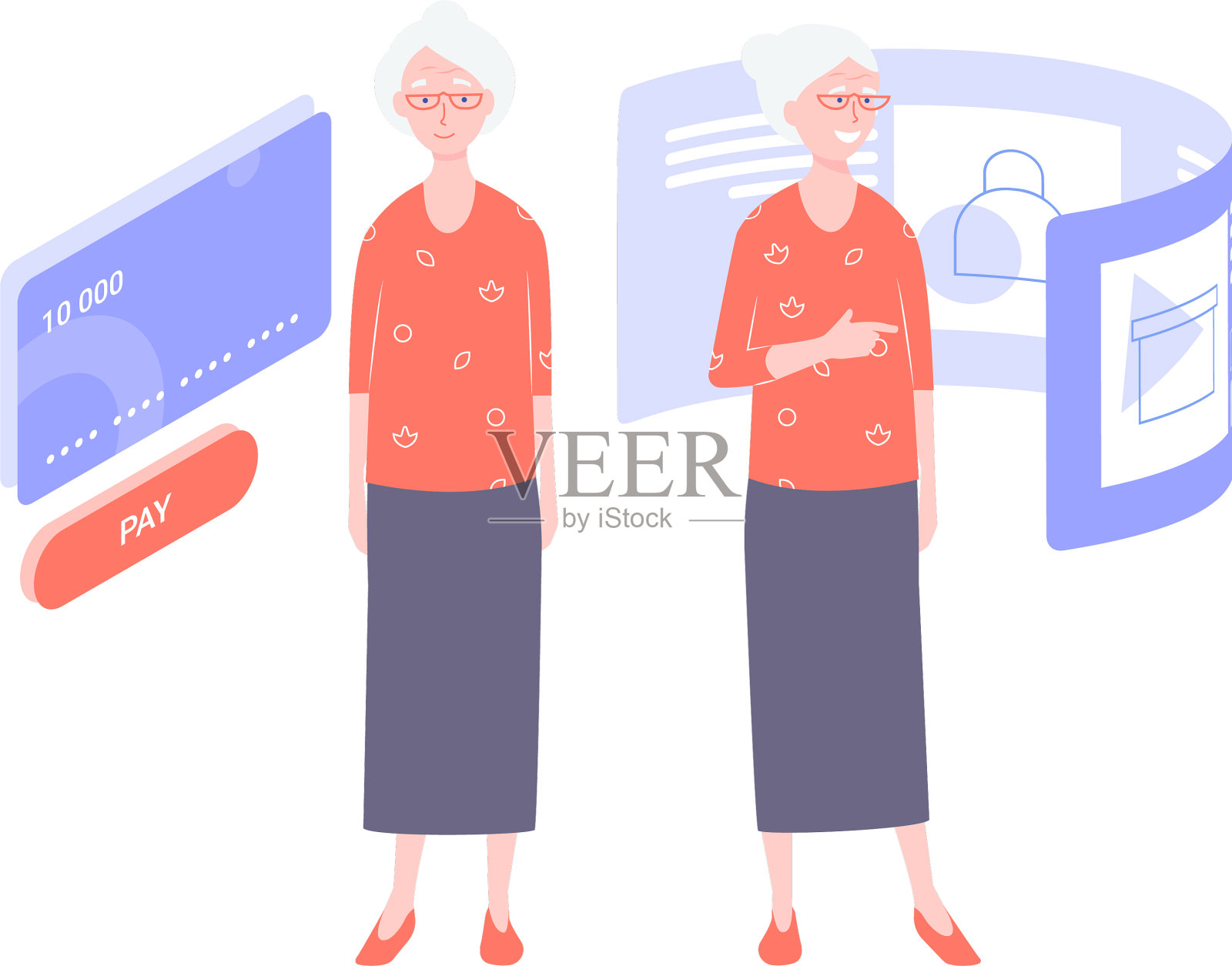 漂亮的老女人设计元素图片