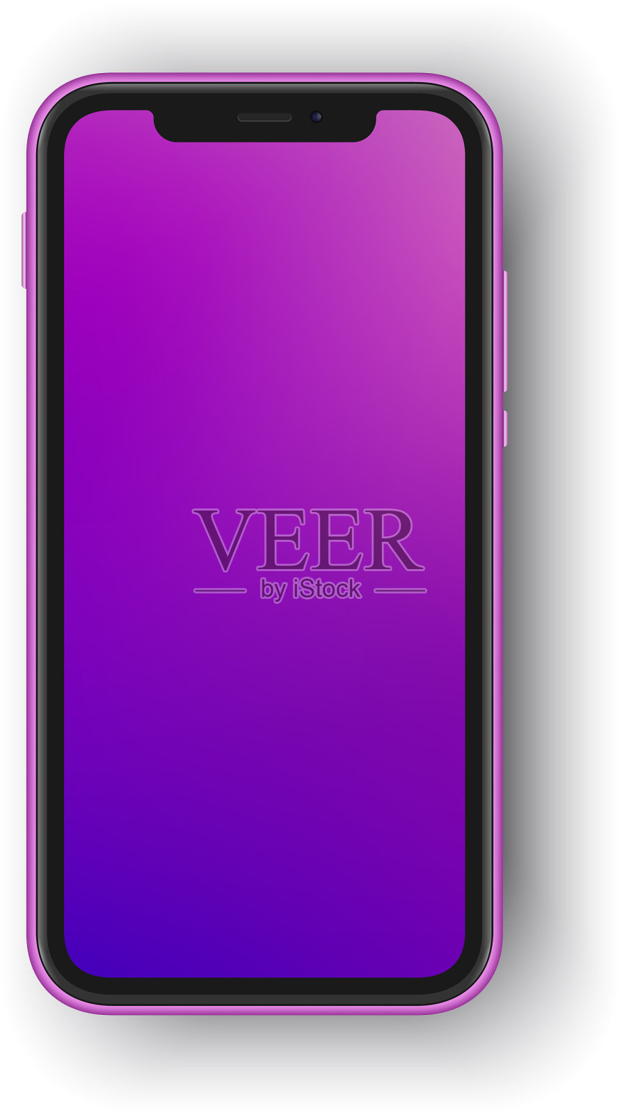 无框智能手机的白色空白屏幕插画图片素材