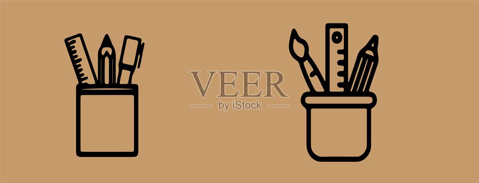 背景上孤立的文具盒图标插画图片素材