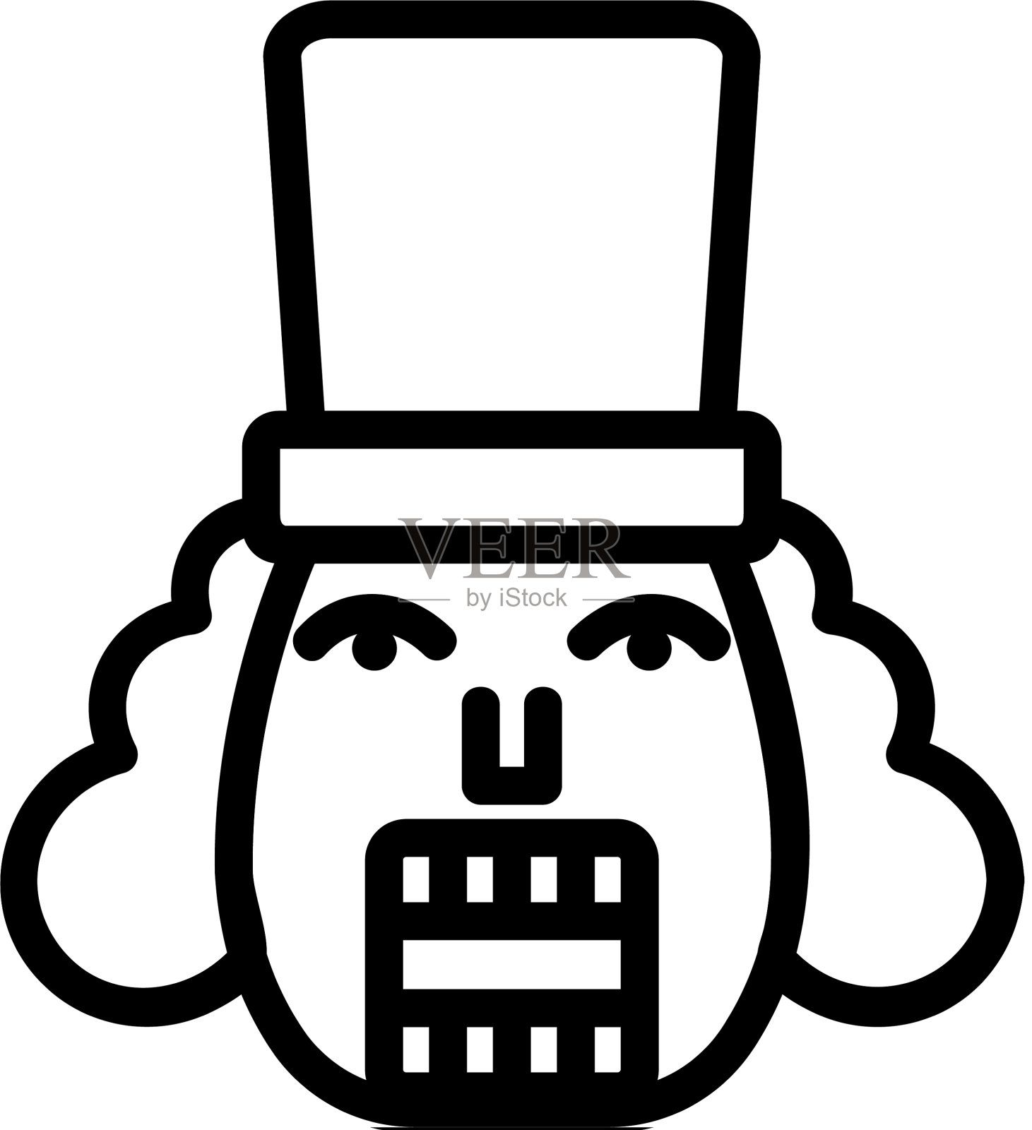 胡桃夹子图标孤立的轮廓符号设计元素图片