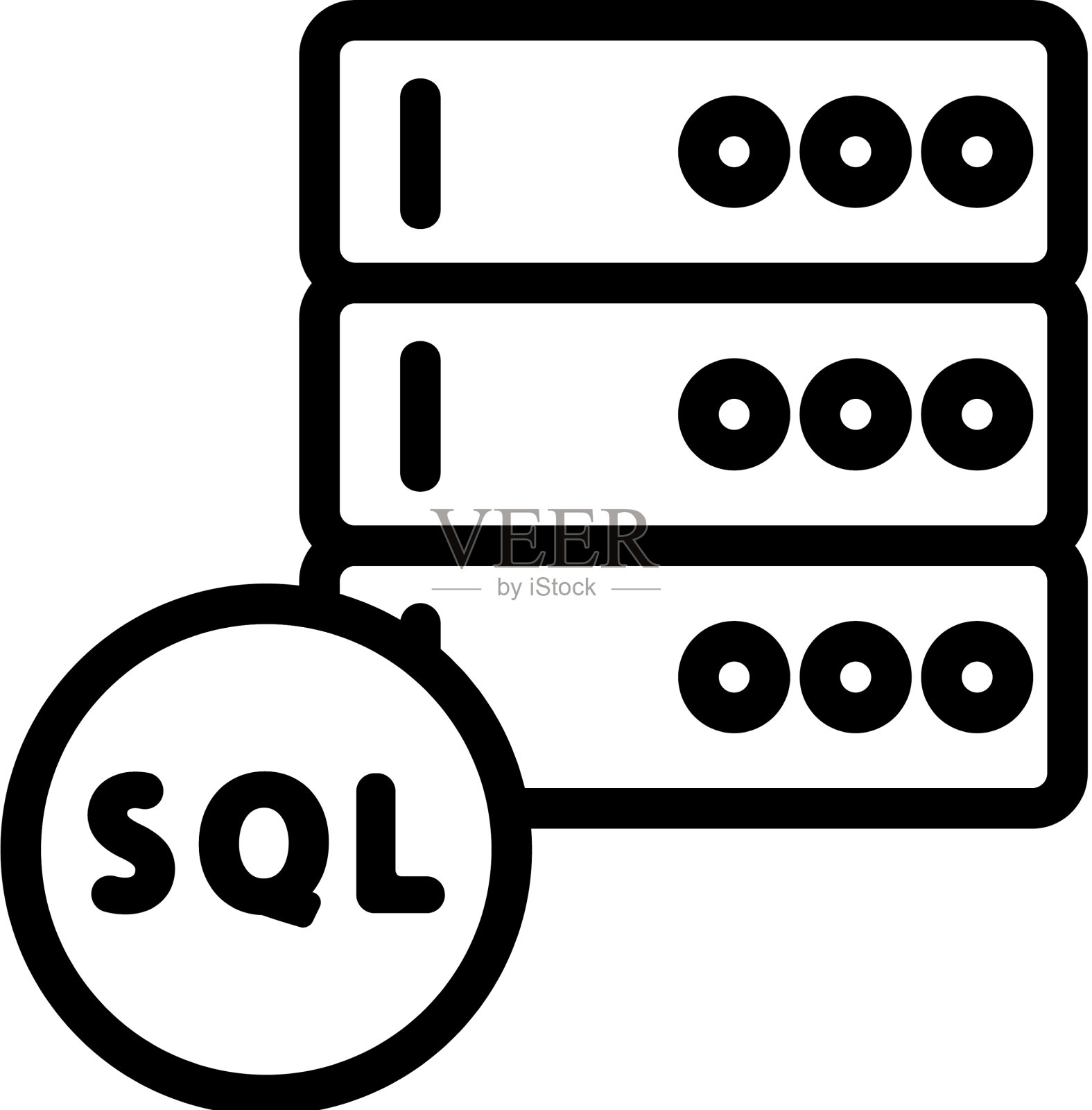 数据库是一个孤立的图标轮廓图标素材