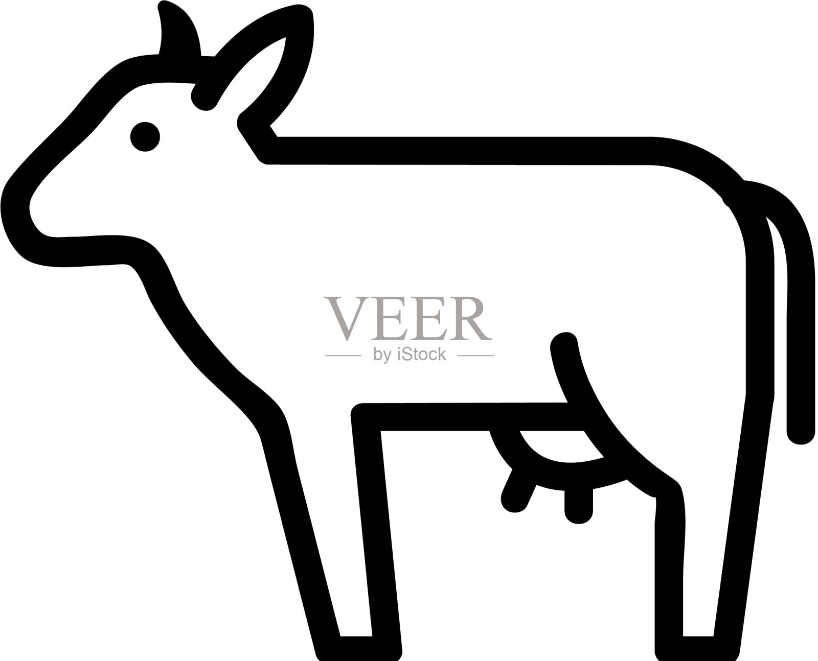 牛图标孤立轮廓符号设计元素图片