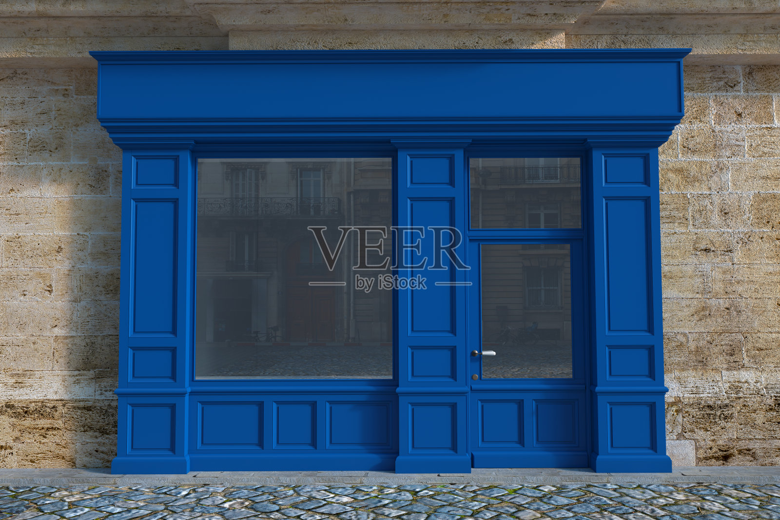 小店门面蓝色照片摄影图片