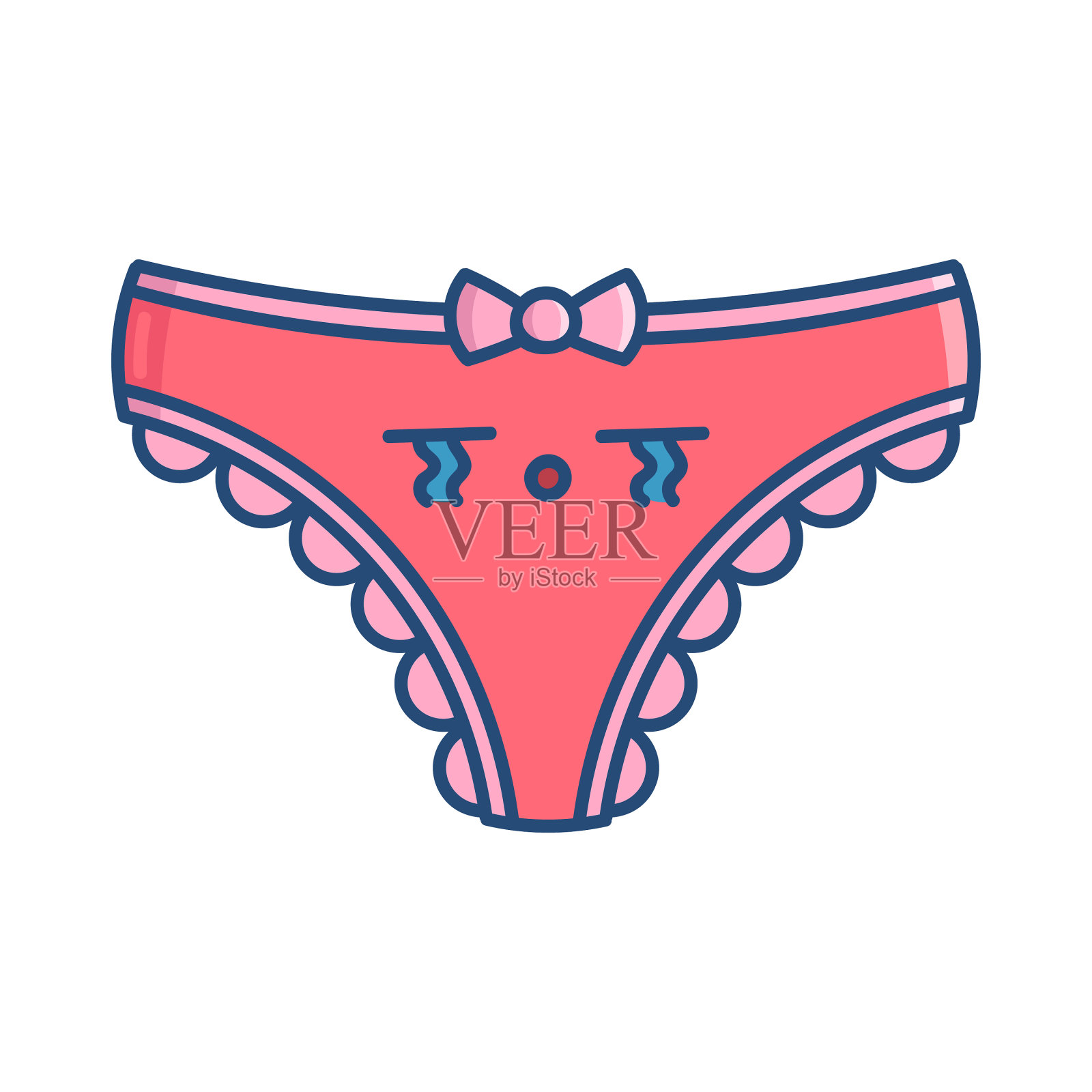 卡哇伊粉色哭泣内裤卡通设计元素图片